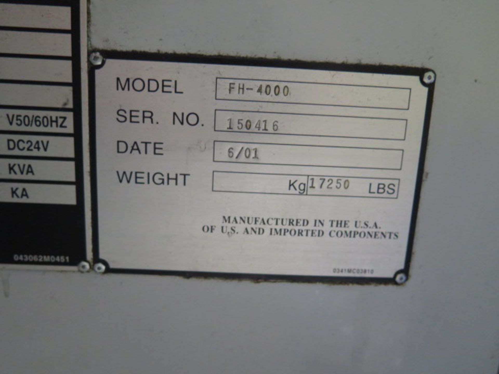 2001 Mazak FH 4000 2-Pallet CNC HMC (TOOLING NOT INCLUDED) w/ Mazatrol 640M PC-Fusion, SOLD AS IS - Image 25 of 25