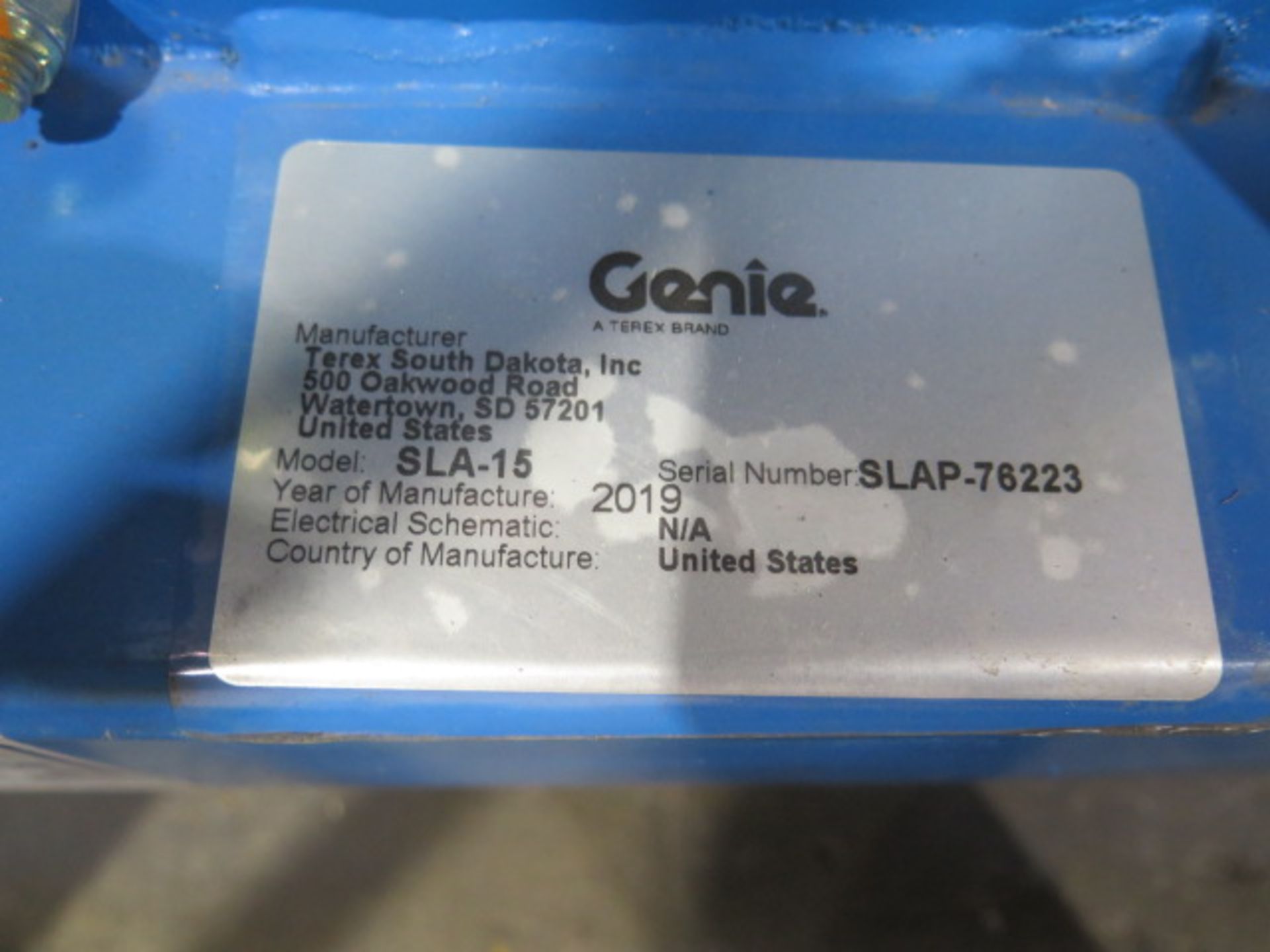 2019 Genie “Superlift Advantage” SLA-15 800 Lb Cap Material Lift (SOLD AS-IS - NO WARRANTY) - Image 12 of 13