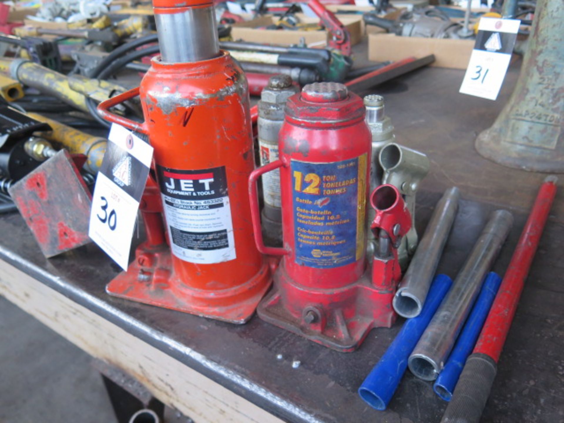 Hydraulic Bottle Jacks (4) and 48" Farm Jack (SOLD AS-IS - NO WARRANTY) - Image 2 of 5