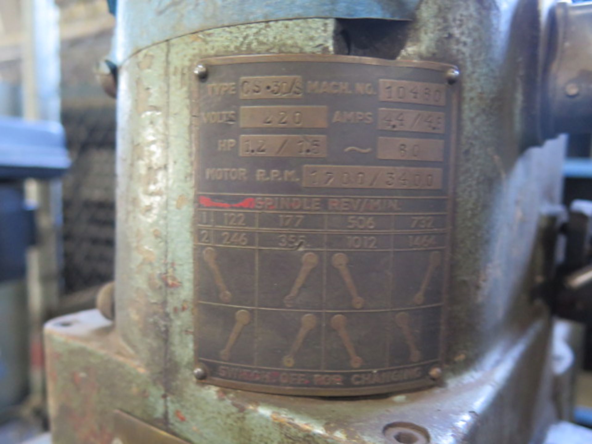 Boice Type CS-30/S Geared Head Pedestal Drill Press w/ 122-1464 RPM (SOLD AS-IS - NO WARRANTY) - Image 8 of 8