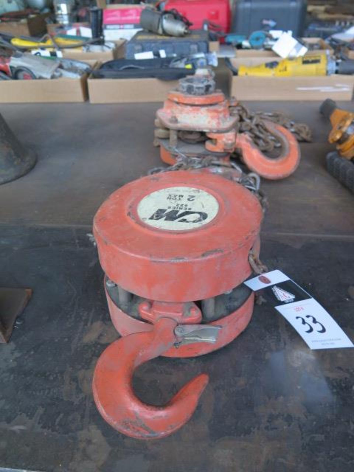CM 2 Ton Chain Hoist and Jet 3 Ton Chain Come-Along (SOLD AS-IS - NO WARRANTY)