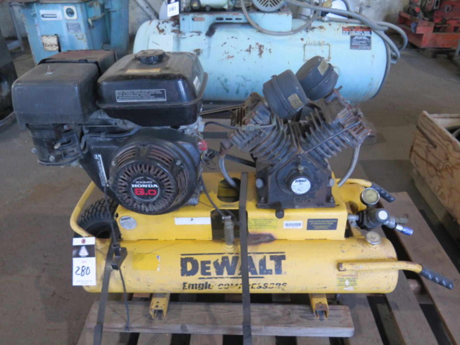 DeWalt Gas Powered Portable Air Compressor w/ Honda 8Hp Engine (SOLD AS-IS - NO WARRANTY)