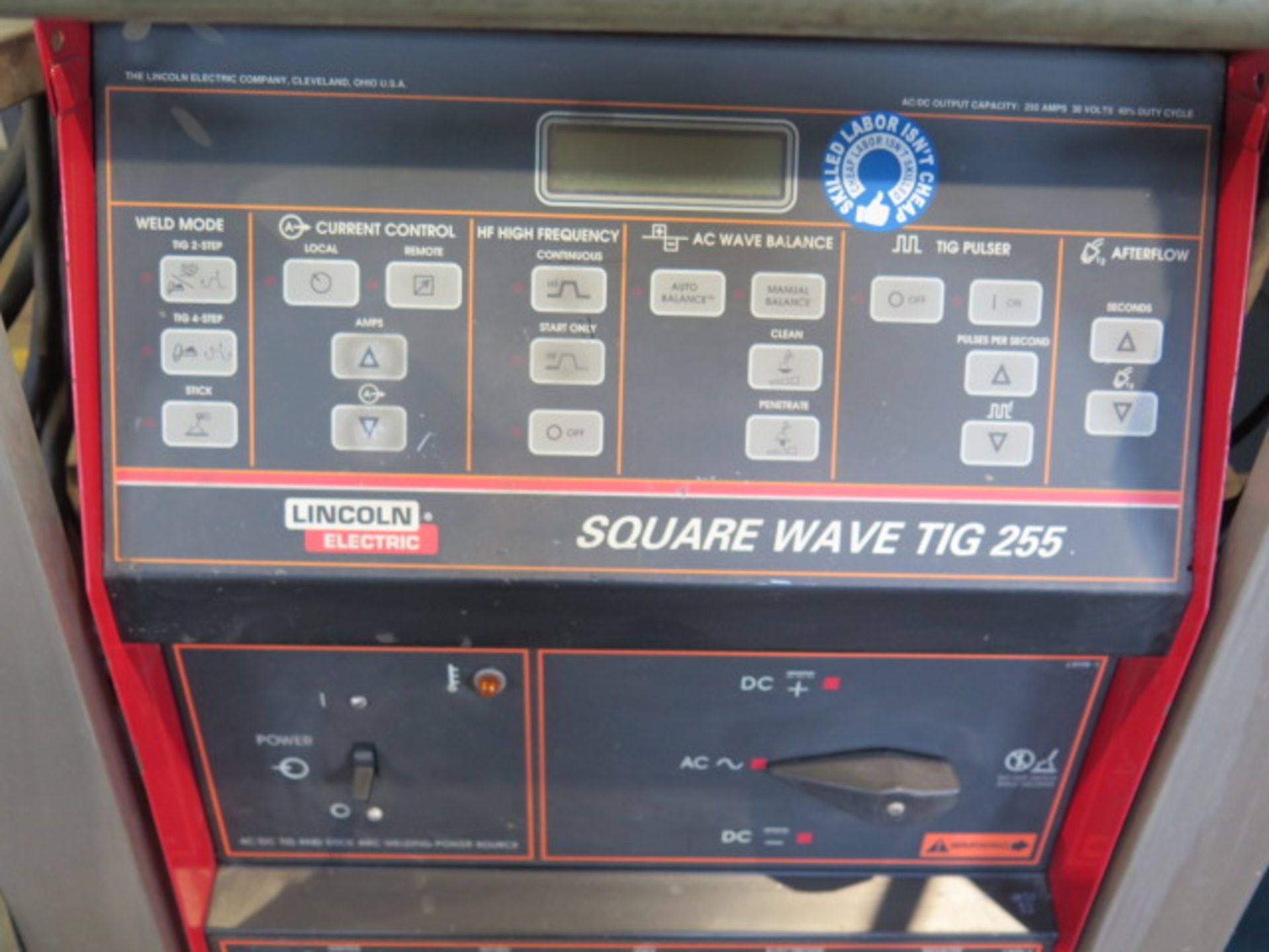 Lincoln Square Wave TIG 255 AC/DC Arc Welding Power Source w/ Cart (SOLD AS-IS - NO WARRANTY) - Image 6 of 8