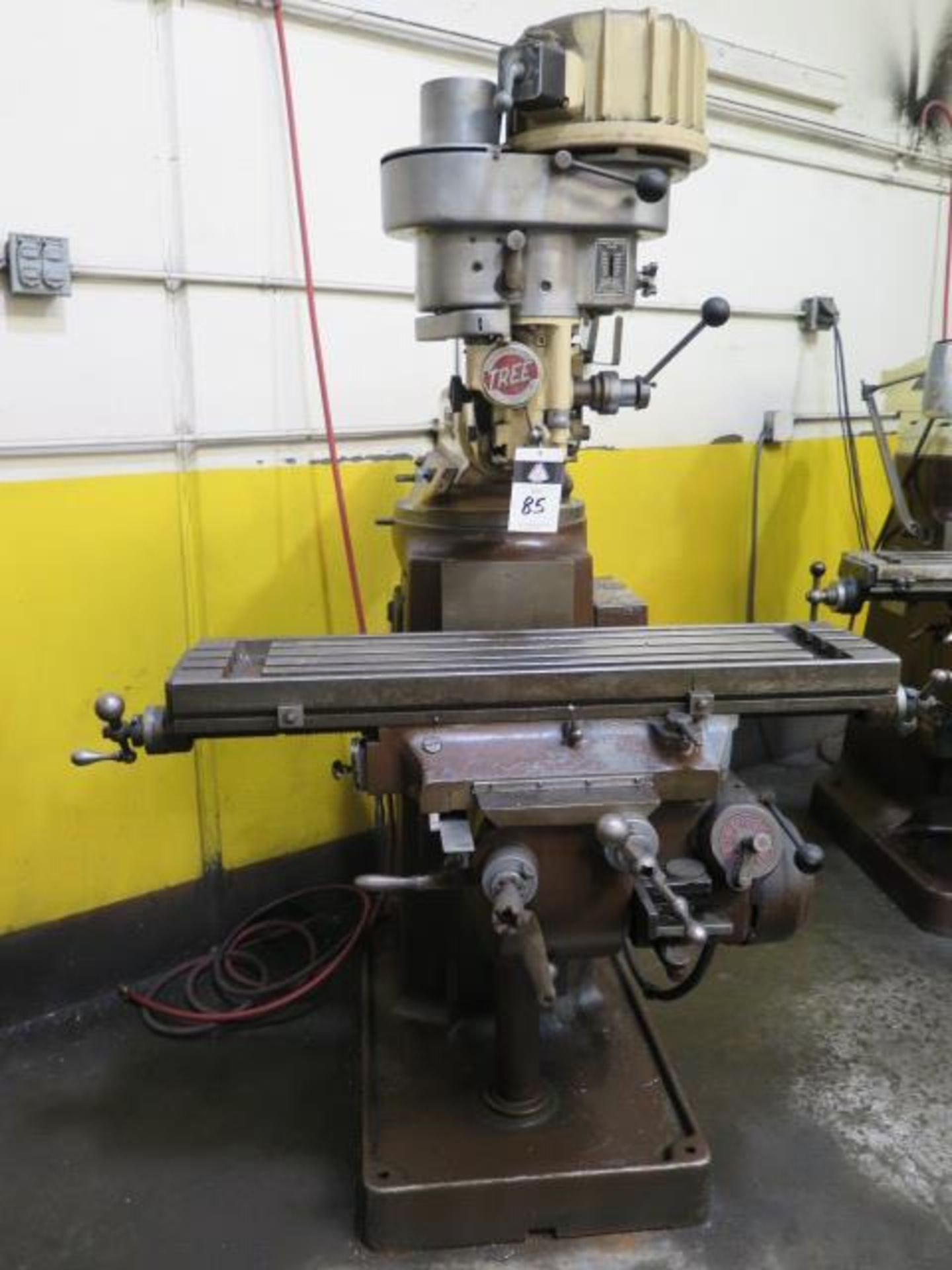 Tree 2UVR Vertical Mill s/n 7989 w/ 60-3300 RPM, Colleted Spindle, PF, 10 ½” x 42” Table, SOLD AS IS