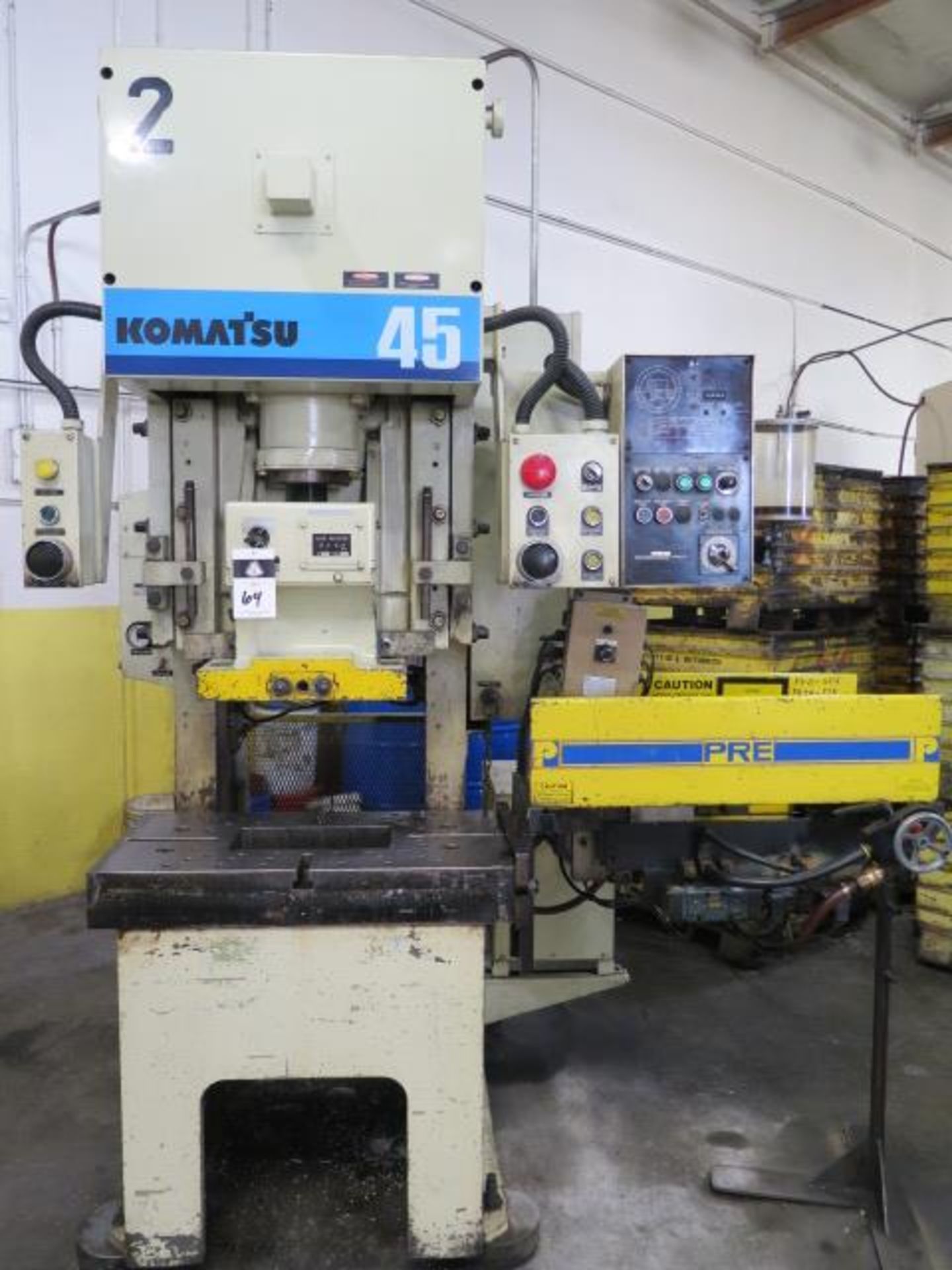 1993 Komatsu OBS 45-3 45 Ton Gap Frame Press s/n D0025 w / Controls, 50-100 Strokes/Min, SOLD AS IS