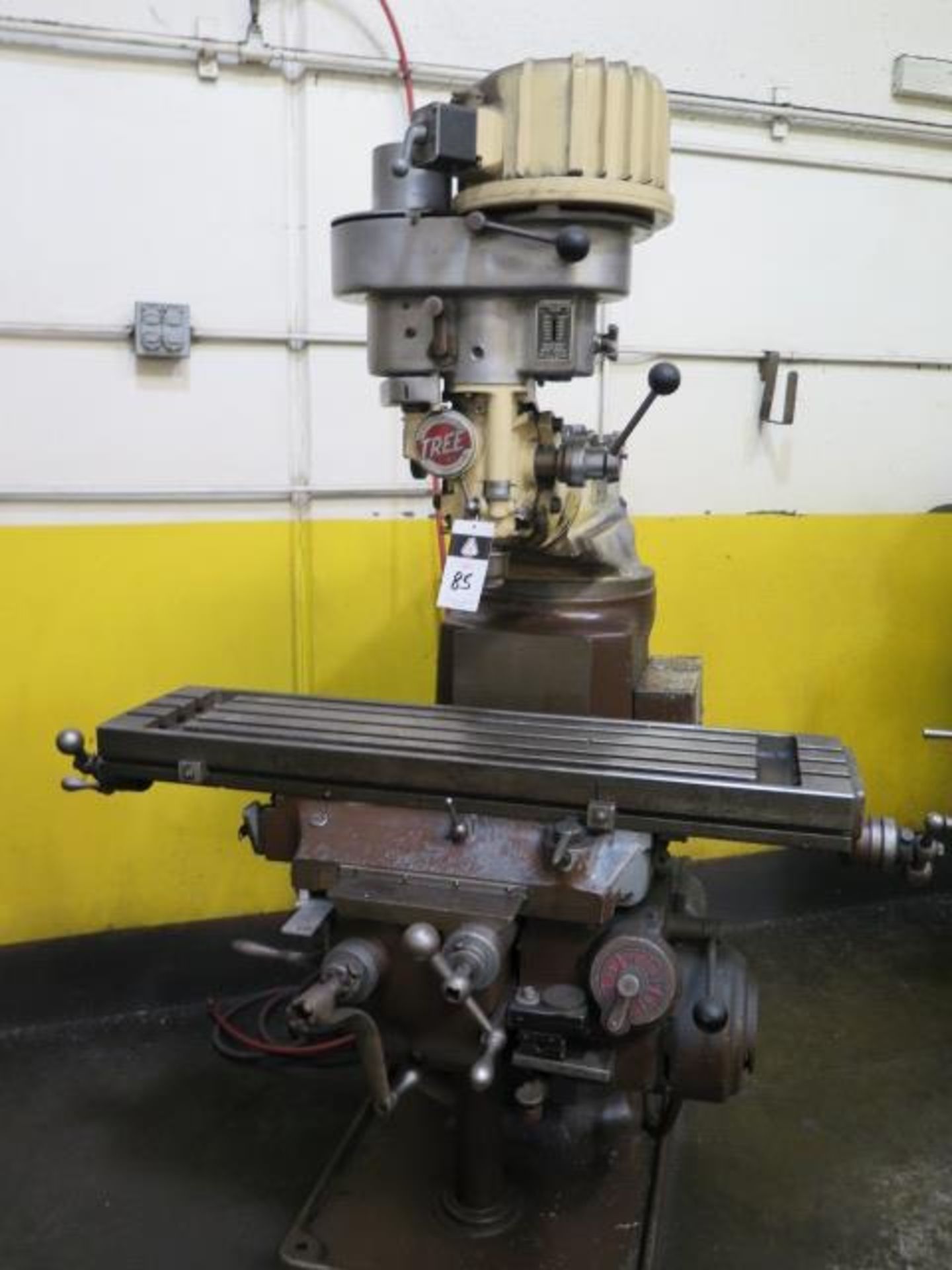 Tree 2UVR Vertical Mill s/n 7989 w/ 60-3300 RPM, Colleted Spindle, PF, 10 ½” x 42” Table, SOLD AS IS - Image 2 of 9