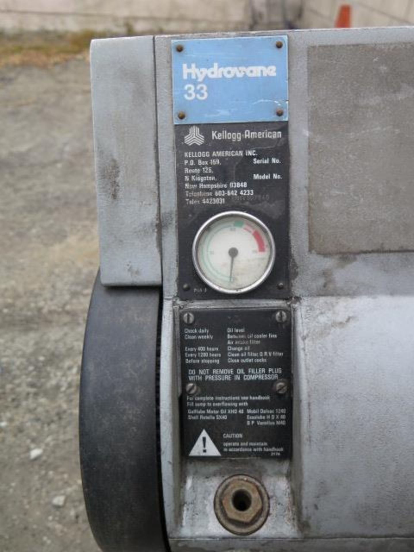 Hydrovane Air Compressor (CONDITION UNKNOWN) (SOLD AS-IS - NO WARRANTY) - Image 4 of 5