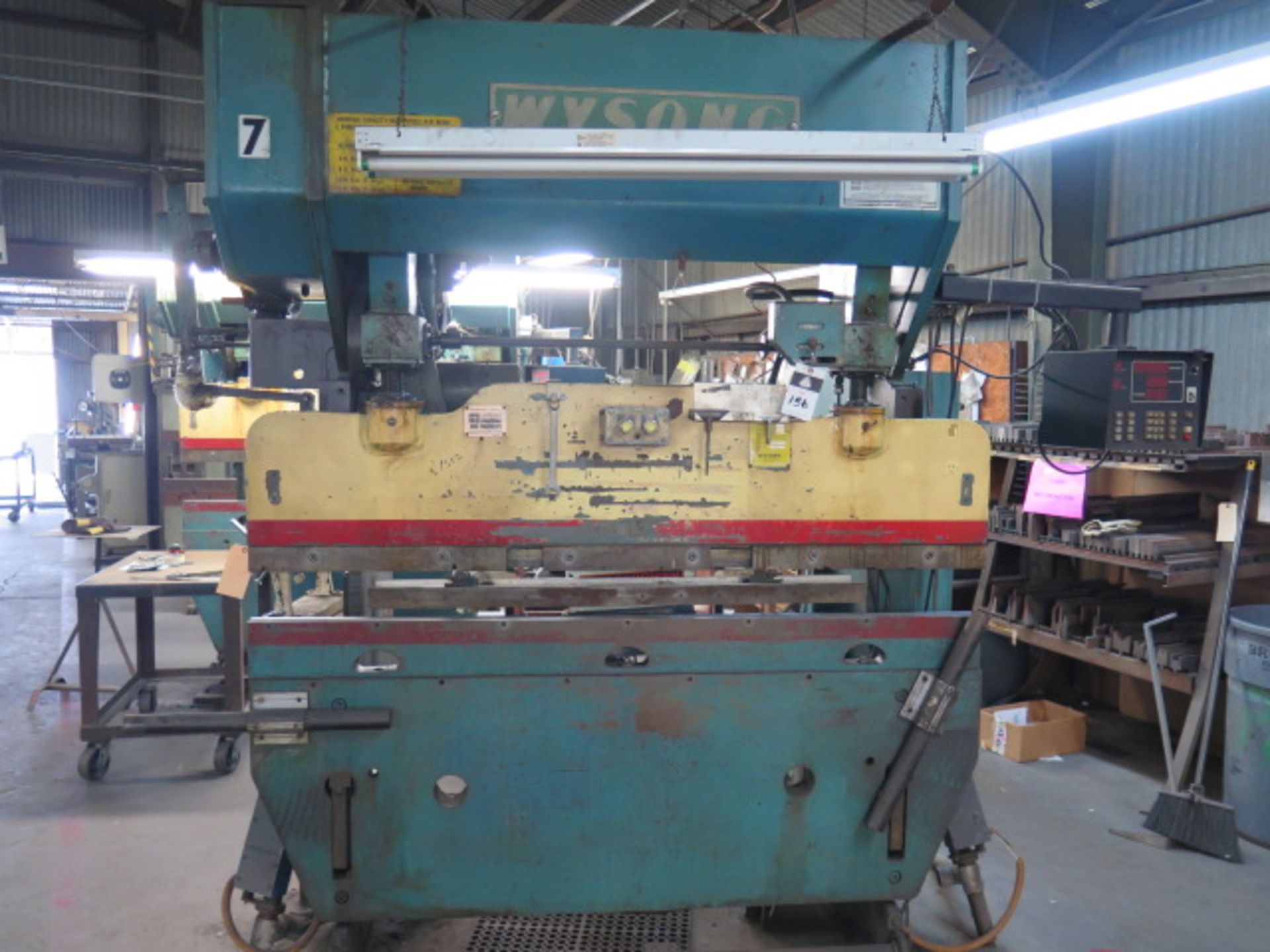 Wysong mdl. 55-4 55 Ton x 6’ CNC Press Brake w/ Dynabend 1 Controls and Back Gaging, SOLD AS IS