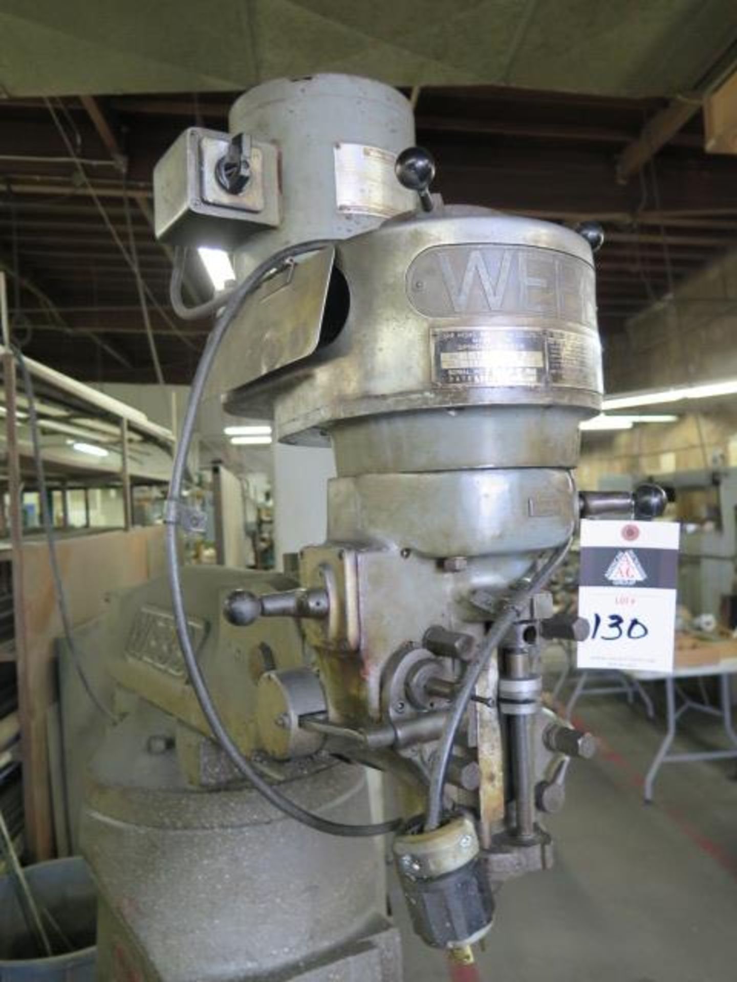 Webb Vertical Mill w/ 1Hp Motor, 80-2720 RPM, Power Feed, 9” x 47” Table (SOLD AS-IS - NO WARRANTY) - Image 4 of 7