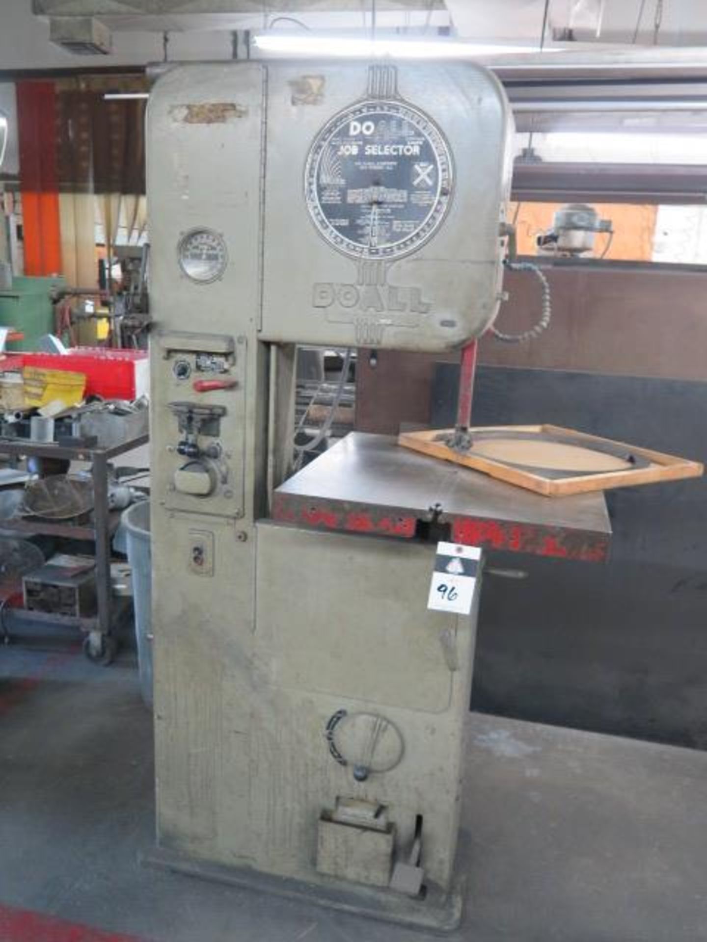DoAll ML 16” Vertical Band Saw s/n 5216689 w/ Blade Welder, 0-1600 FPM, 24” x 24” Table SOLD AS IS