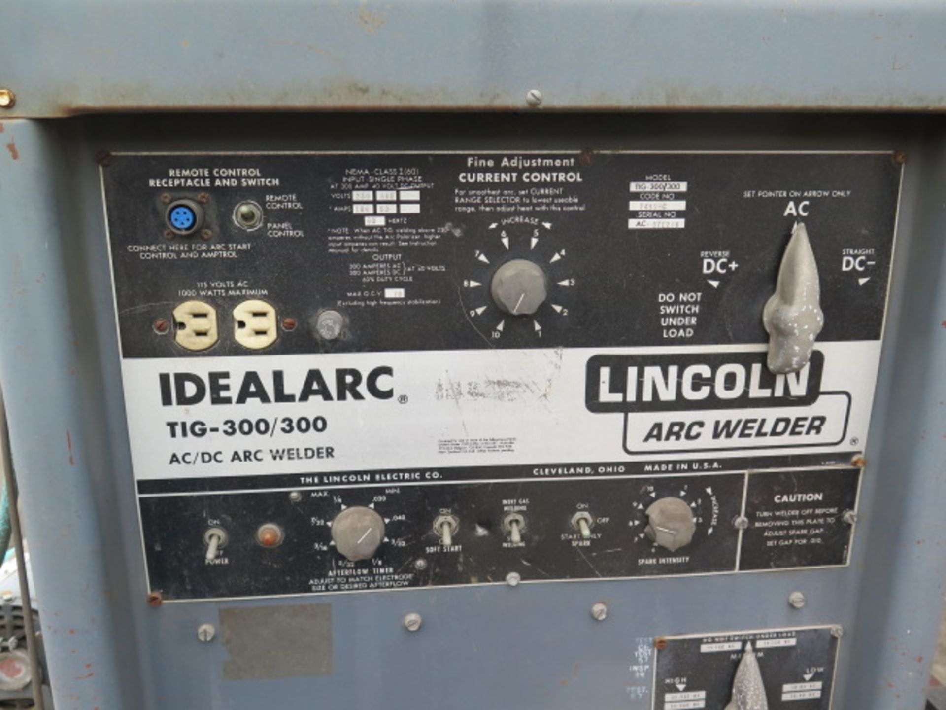 Lincoln Idealarc TIG-300/300 AC/DC Arc Welder w/ Cart (SOLD AS-IS - NO WARRANTY) - Image 5 of 5