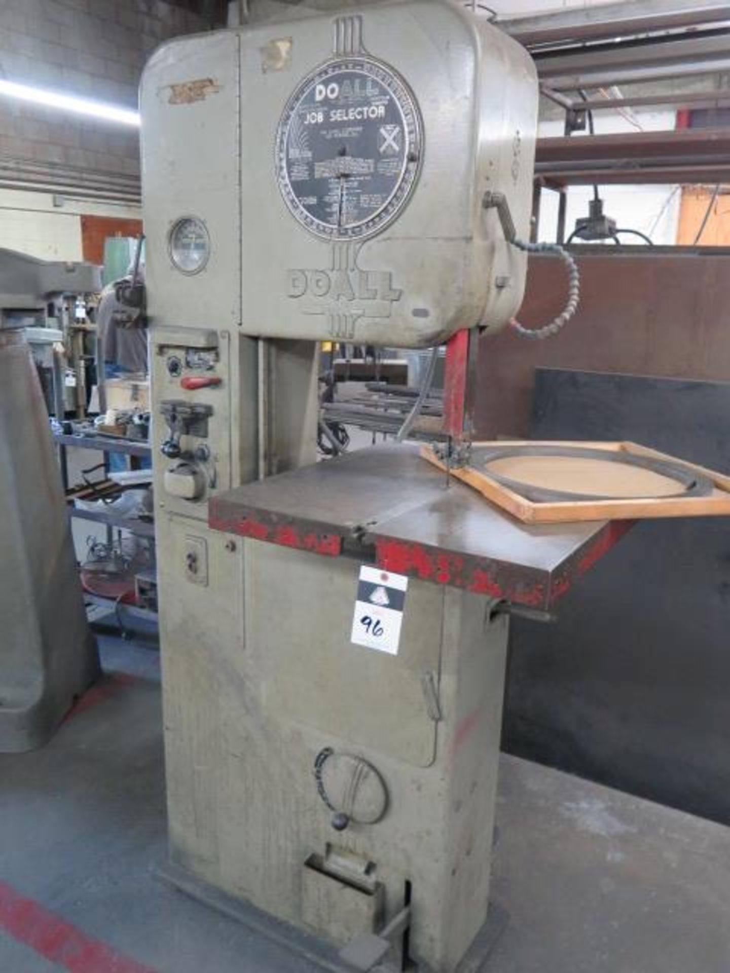 DoAll ML 16” Vertical Band Saw s/n 5216689 w/ Blade Welder, 0-1600 FPM, 24” x 24” Table SOLD AS IS - Image 2 of 7