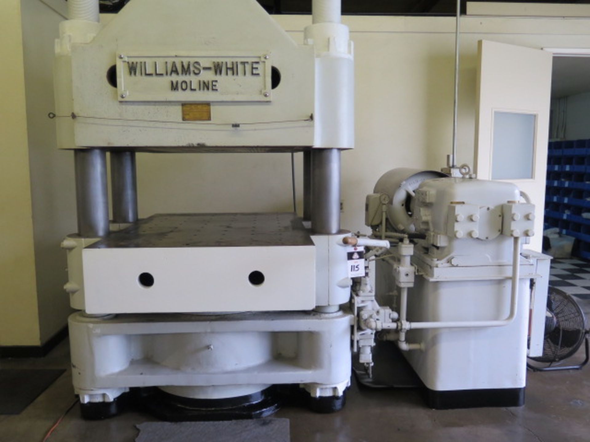 Williams-White 600 Ton Hydraulic 4-Post Press s/n C-1663 w/ 42” x 60” Platens SOLD AS-IS