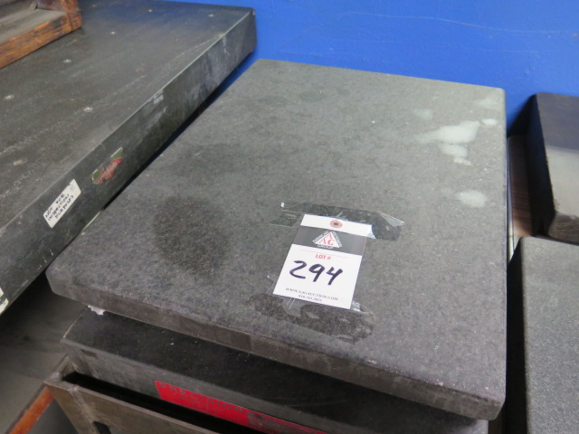 18" x 24" x 3" Granite Surface Plates (2) w/ Cart (SOLD AS-IS - NO WARRANTY)