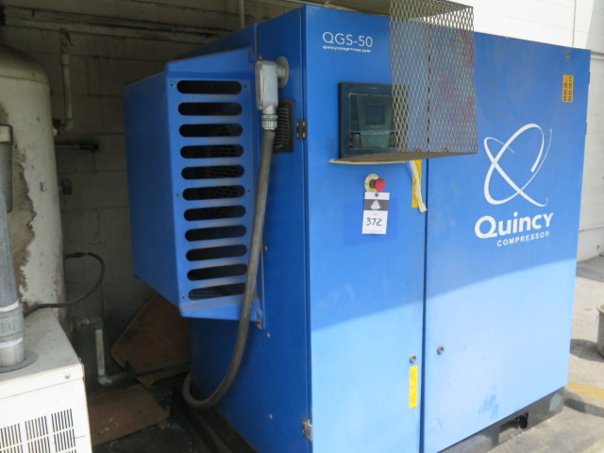 Quincy QGS-50 50pHp Rotary Air Compr w/ Dig Controls, SMC Refrigerated Air Dryer & Tank, SOLD AS IS - Image 4 of 14