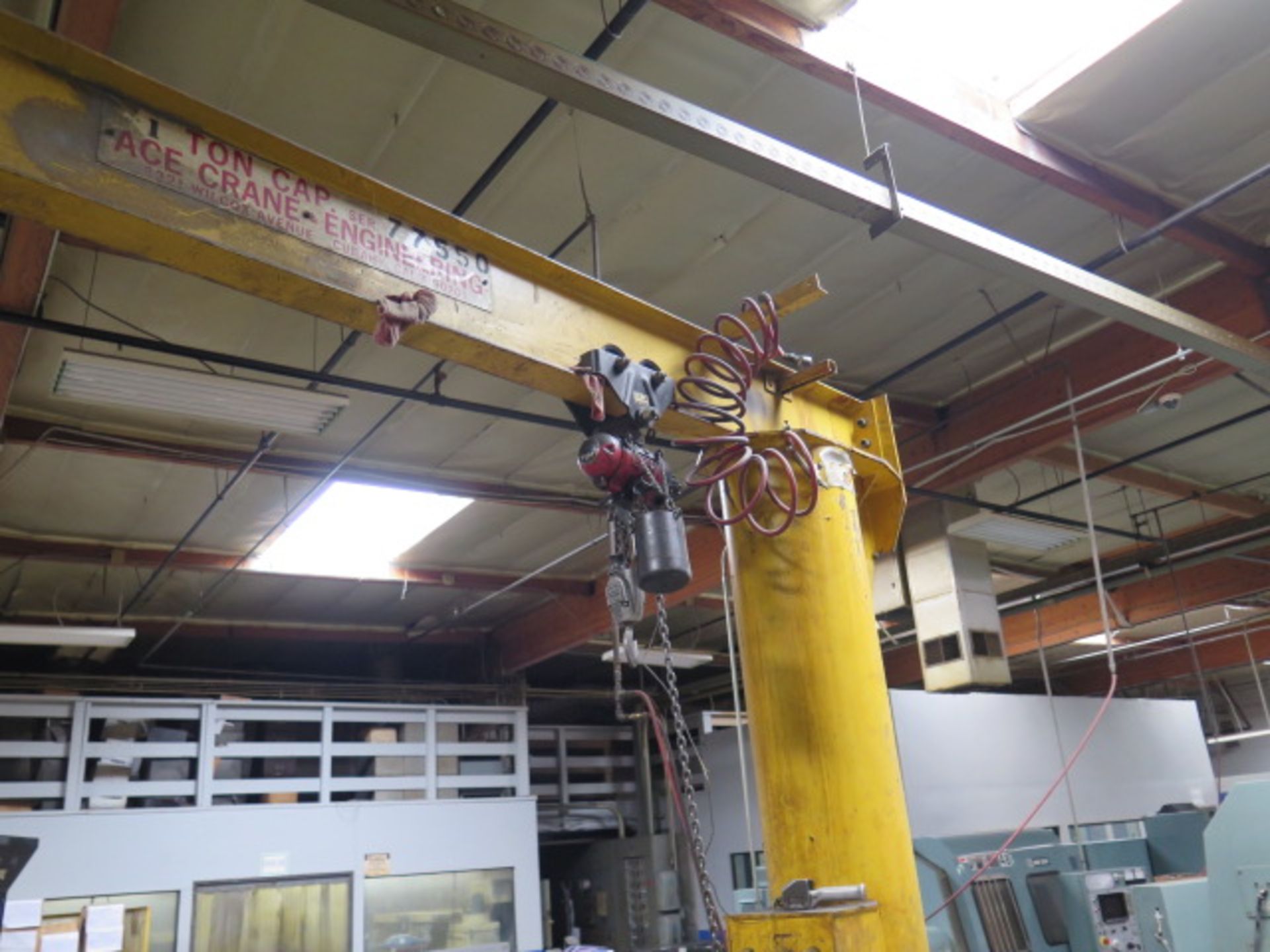 Ace Crane 1 Ton Floor Mounted Jib w/ Pneumatic Hoist (SOLD AS-IS - NO WARRANTY) - Image 4 of 9