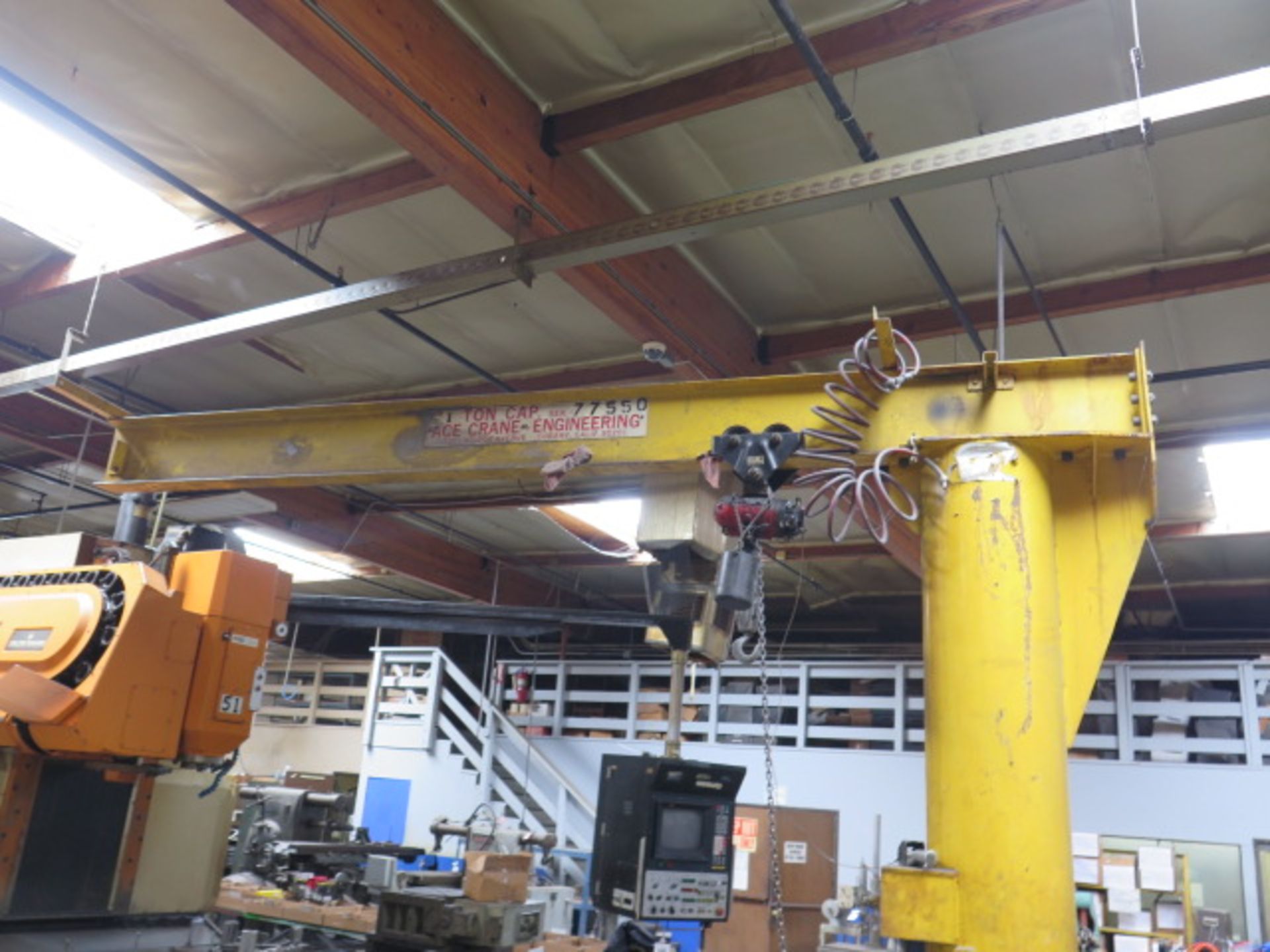 Ace Crane 1 Ton Floor Mounted Jib w/ Pneumatic Hoist (SOLD AS-IS - NO WARRANTY) - Image 2 of 9