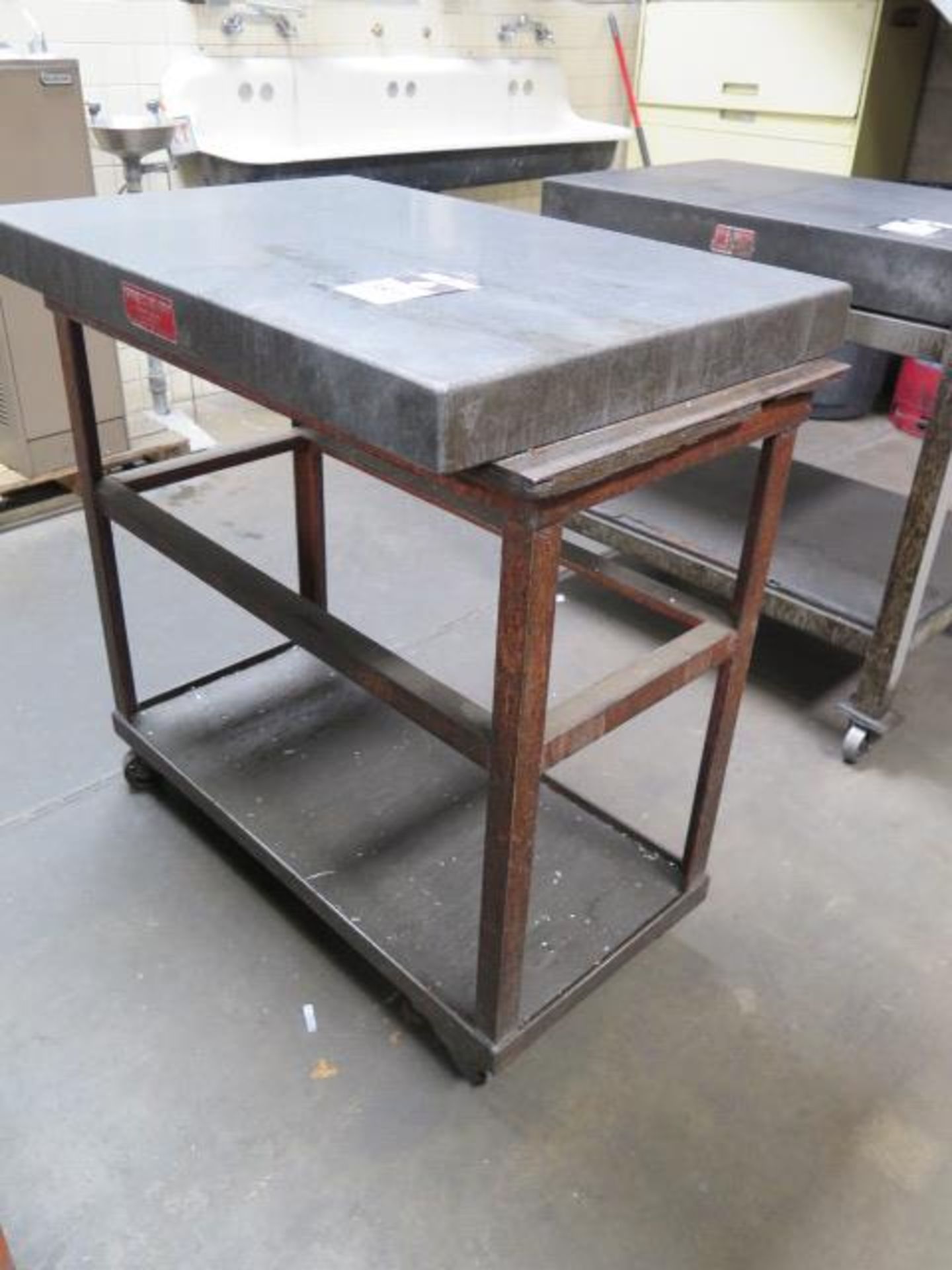 Precision 24" x 36" x 3" Geranite Surface Plate w/ Rolling Stand (SOLD AS-IS - NO WARRANTY)