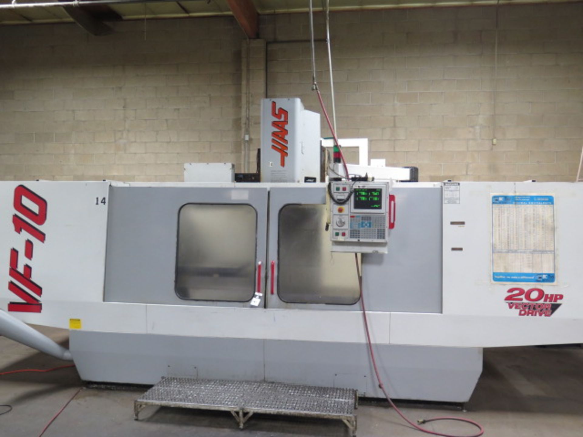 1998 Haas VF-10 4-Axis CNC VMC, s/n 13842 w/ Haas Controls, Hand Wheel, 32-Station ATC, SOLD AS IS