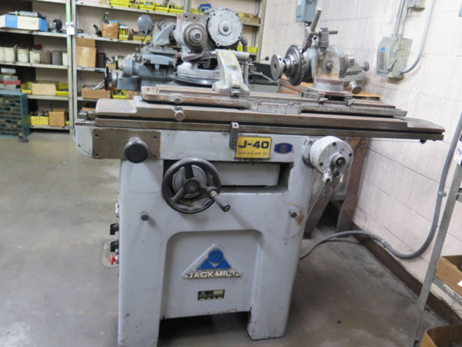 Jack Mill J-40 Tool and Cutter Grinder s/n J-10871 w/ Motorized Work Head, Centers, 5C SOLD AS IS