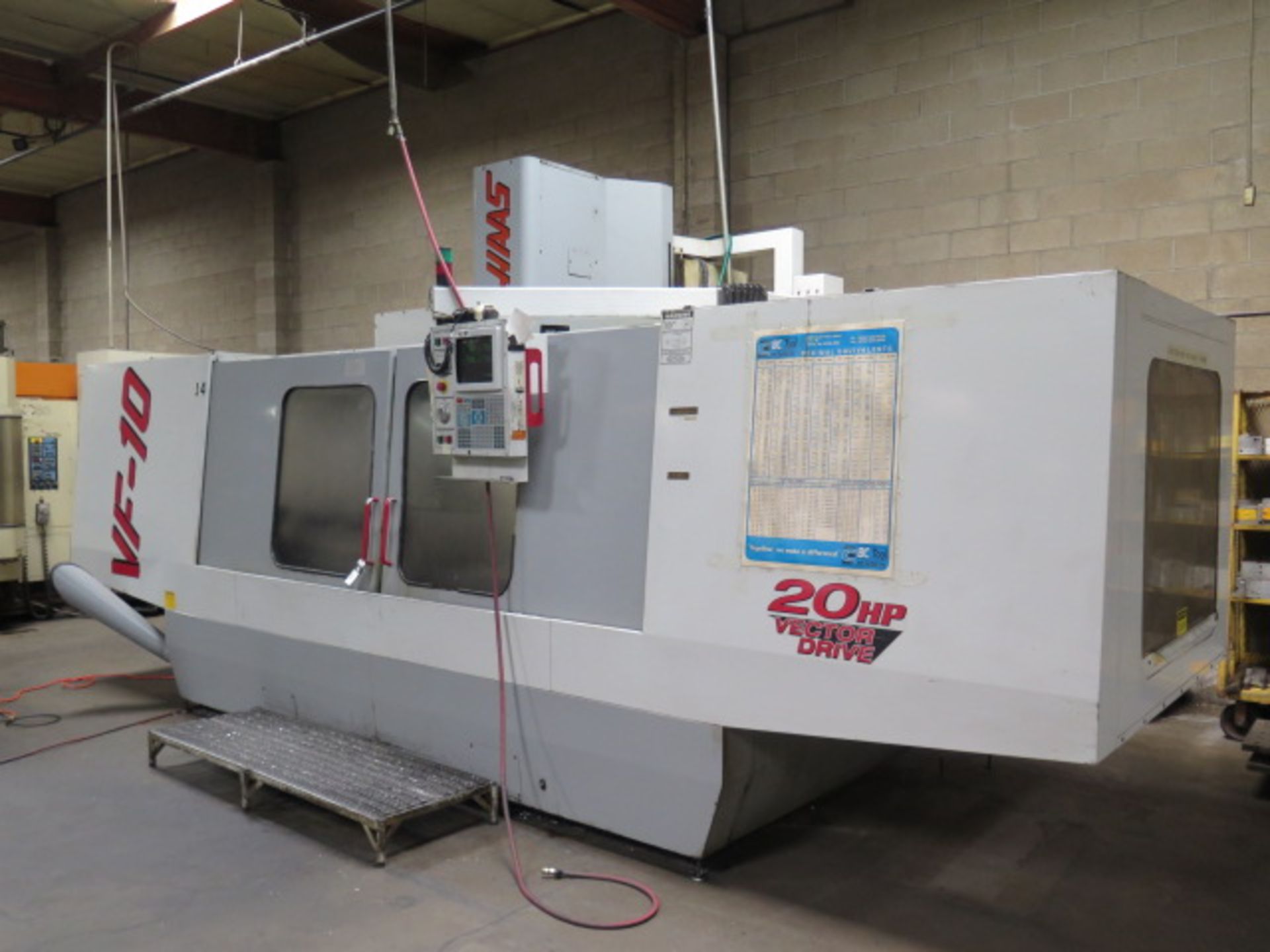 1998 Haas VF-10 4-Axis CNC VMC, s/n 13842 w/ Haas Controls, Hand Wheel, 32-Station ATC, SOLD AS IS - Image 2 of 17