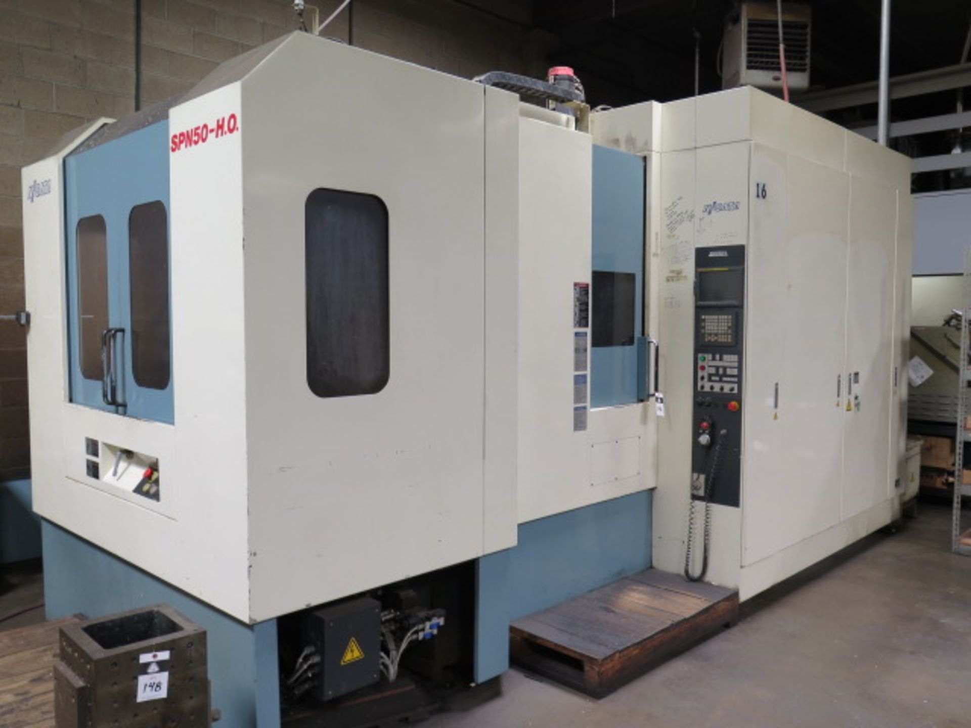 Nigata SPN50-H.O. 2-Pallet CNC HMC s/n 46620535 w/ Fanuc Series 16i-M, SOLD AS IS