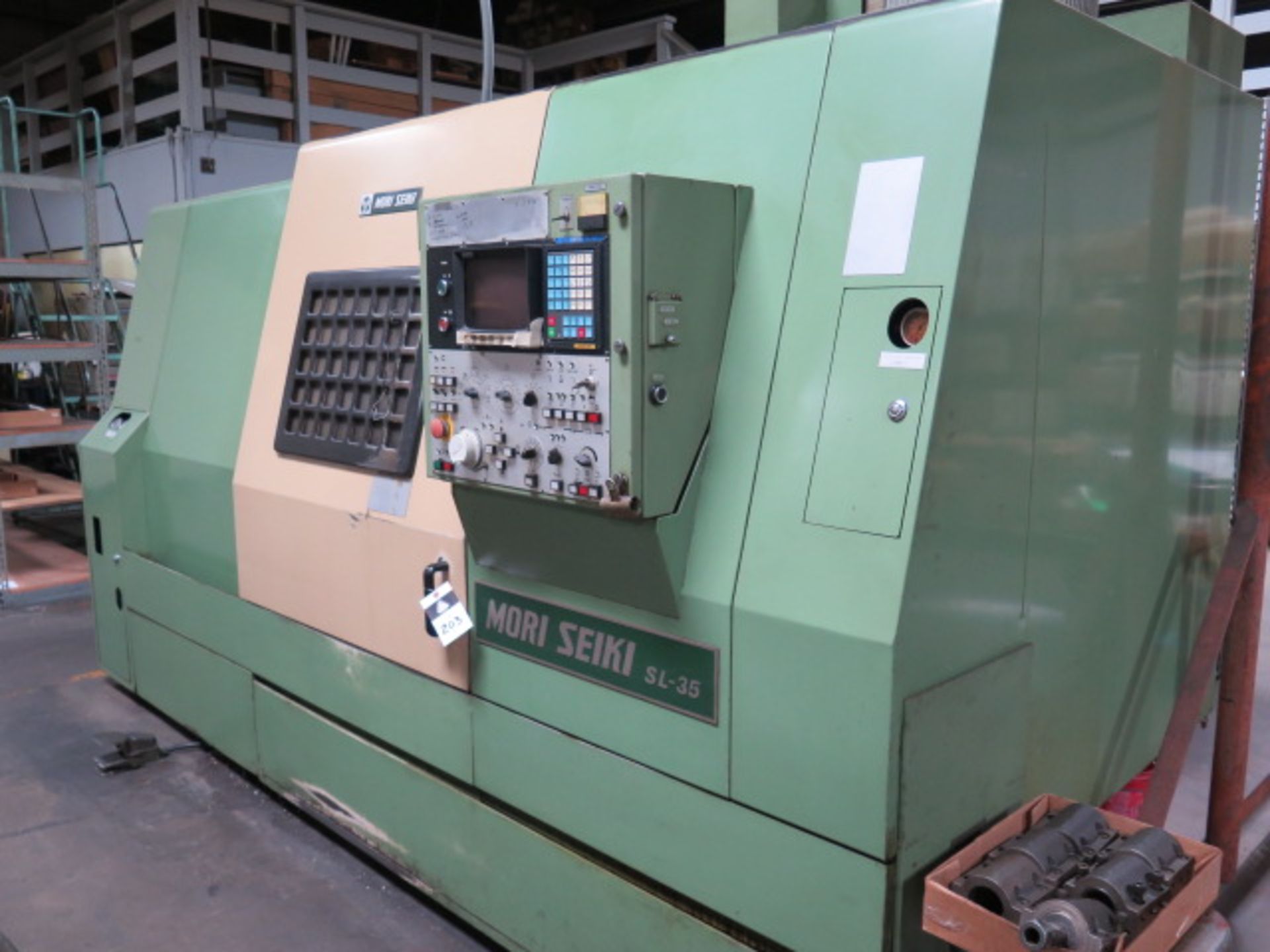 Mori Seiki SL-35A CNC Turning Center s/n 423 w/ Fanuc 10T Controls, 12-Station Turret, SOLD AS IS - Image 2 of 13