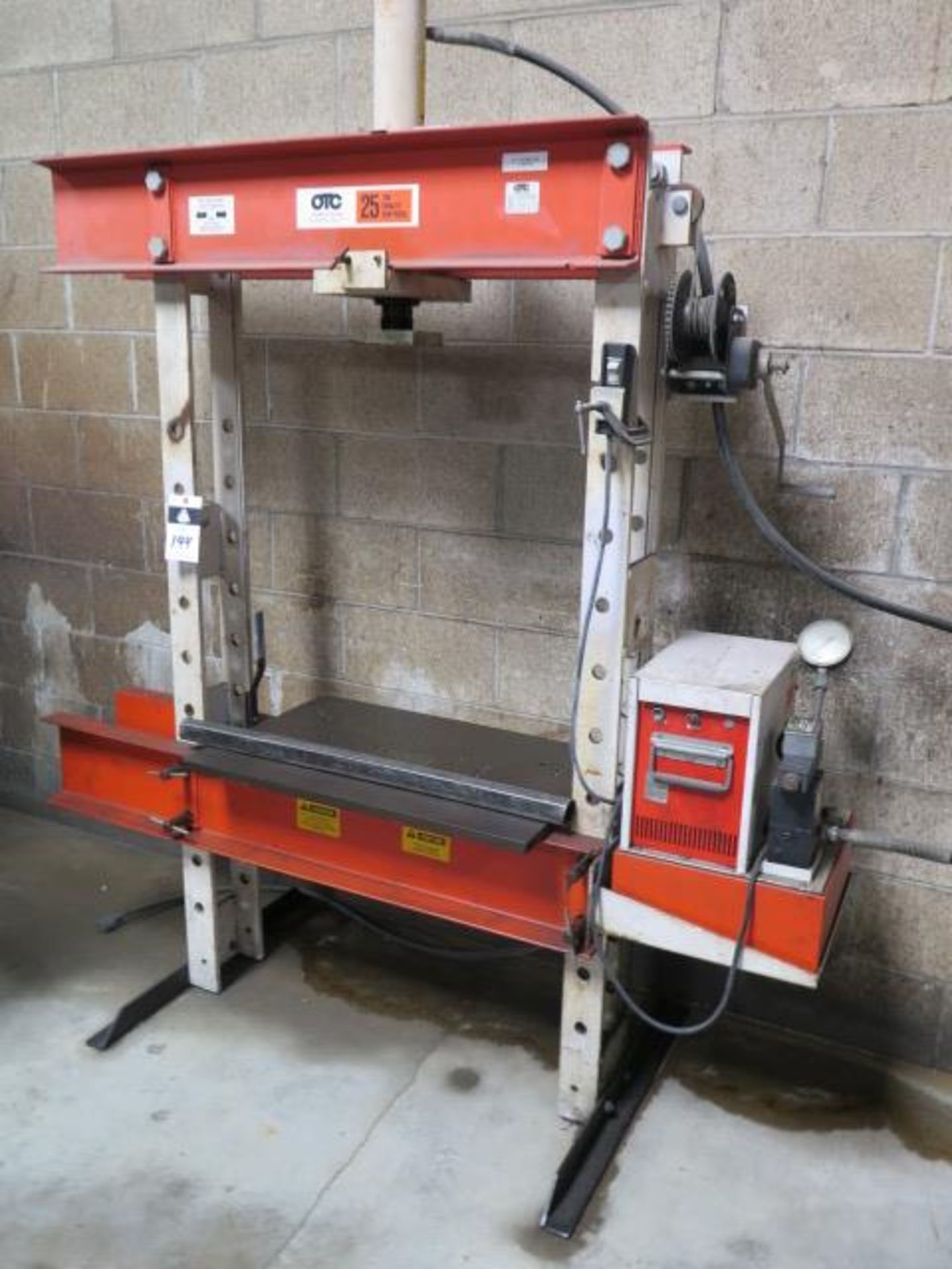 OTC 25 Ton Sliding Ram Electric/Hydraulic H-Frame Press s/n 1246 (SOLD AS-IS - NO WARRANTY) - Image 2 of 9