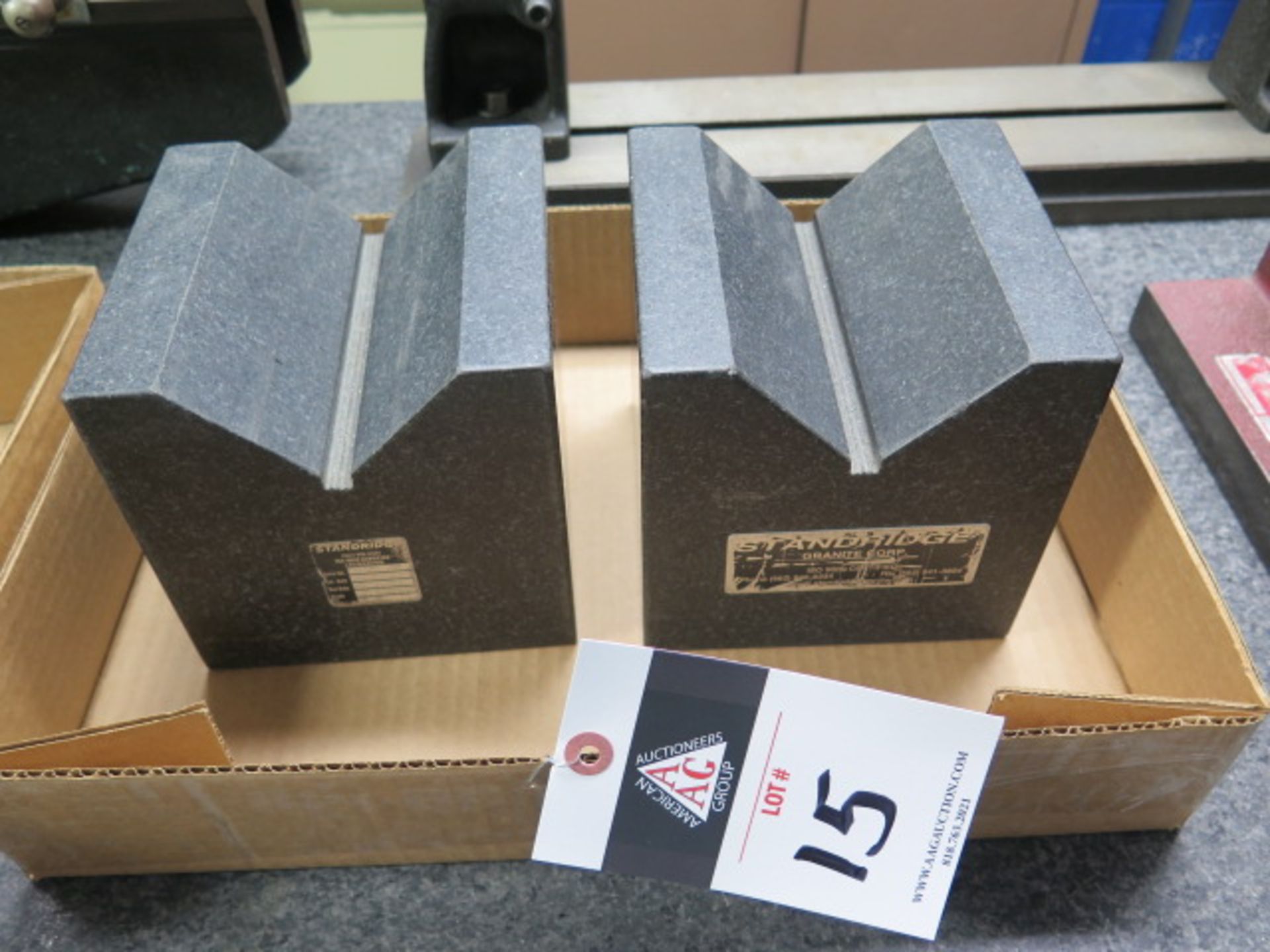 Standridge 6” x 6” x 6” Granite V-Blocks (2) (SOLD AS-IS - NO WARRANTY)