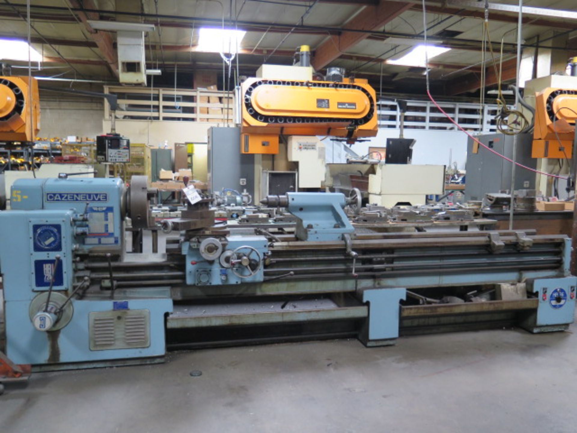 Cazeneuve HB725 26 ½” x 122” Geared Head Gap Bed Lathe w/ 14-1600 RPM, Inch/mm Threading, SOLD AS IS