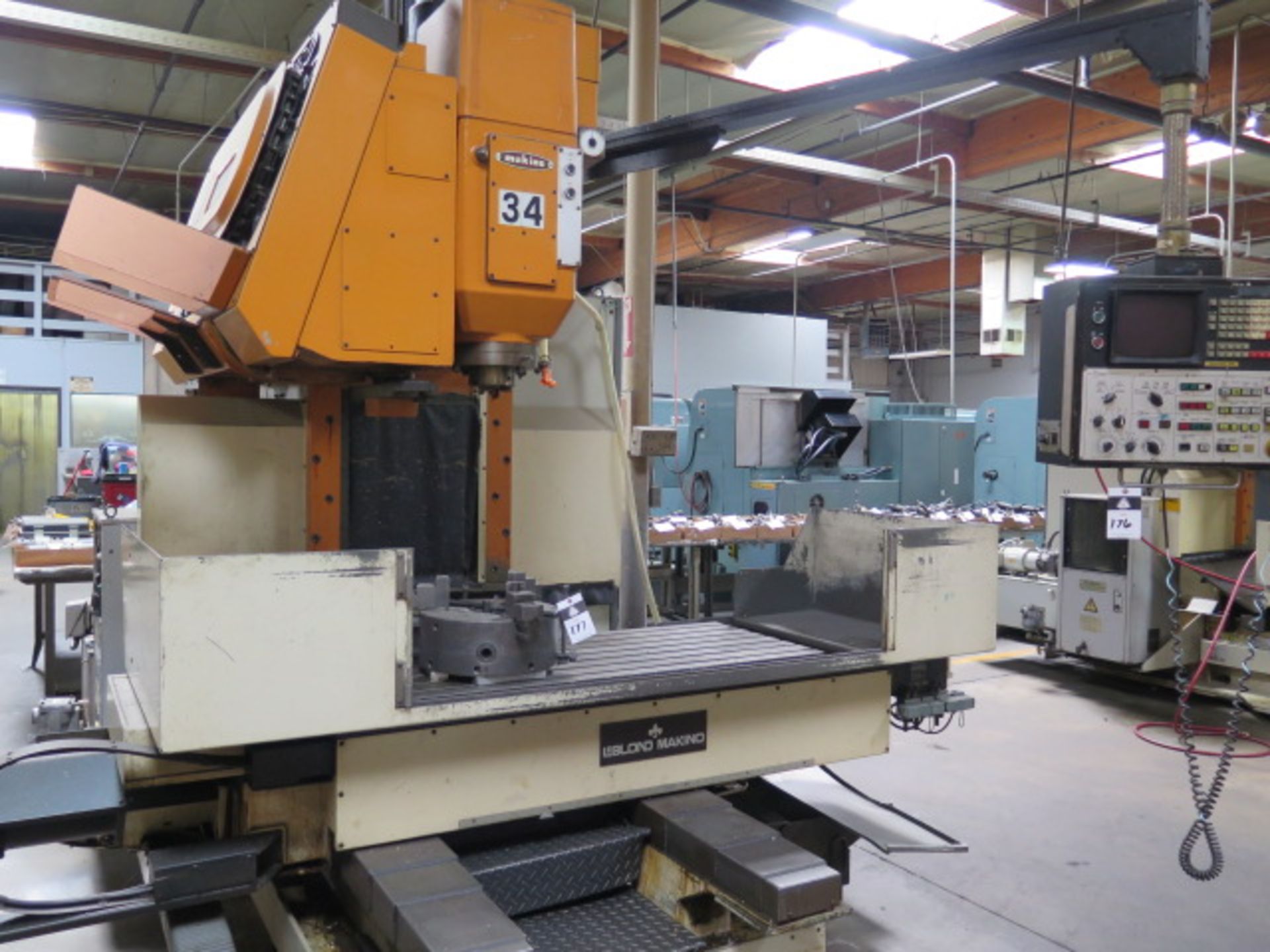 LeBlond Makino VNC-106-A20 4-Axis CNC VMC s/n A57-614 w/ Fanuc System 6M, SOLD AS IS - Image 3 of 14