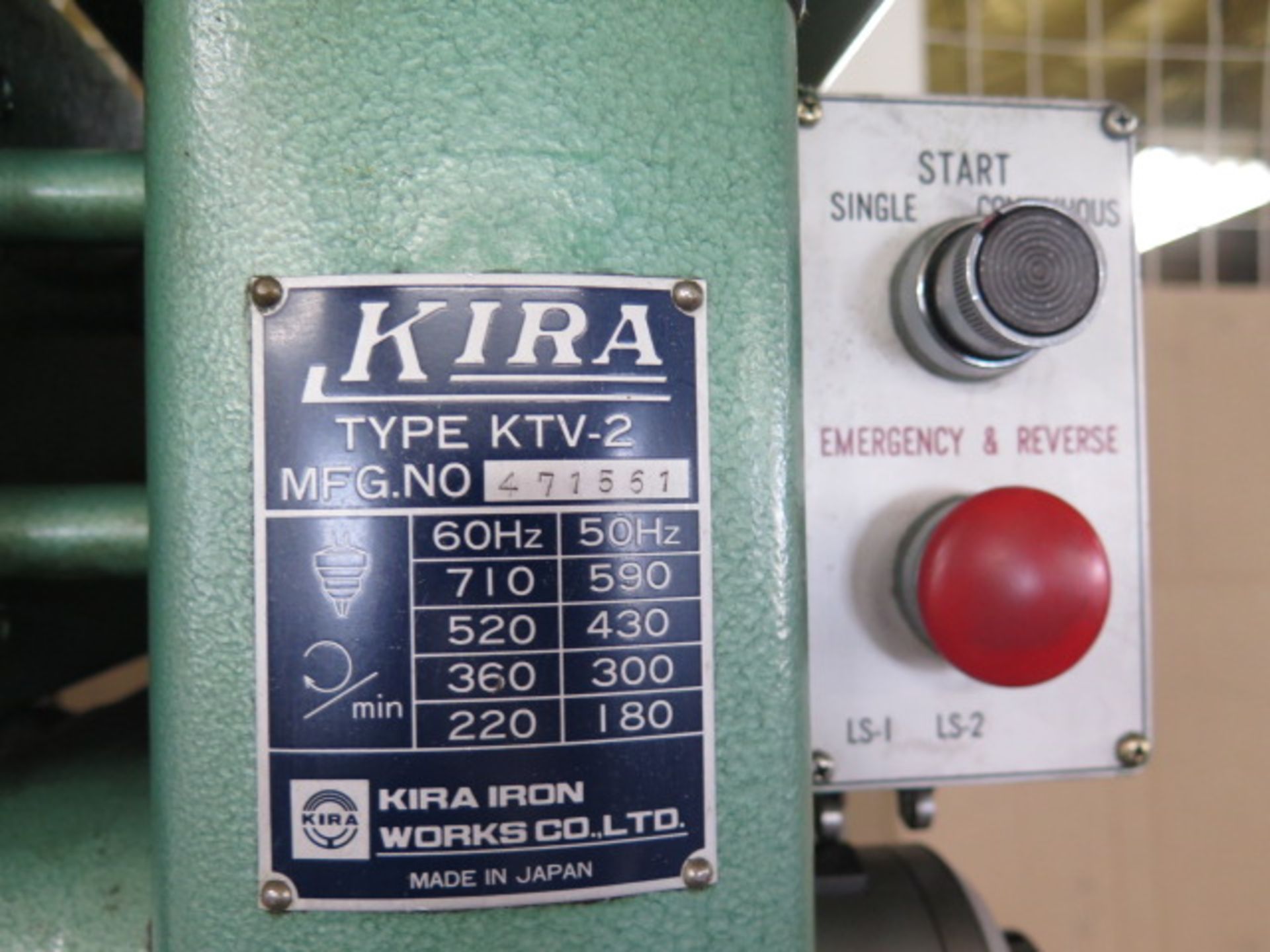 Kira KTV-2 Geared Head Tapping Macine s/n 471551 w/ Gear Sets (SOLD AS-IS - NO WARRANTY) - Image 8 of 8