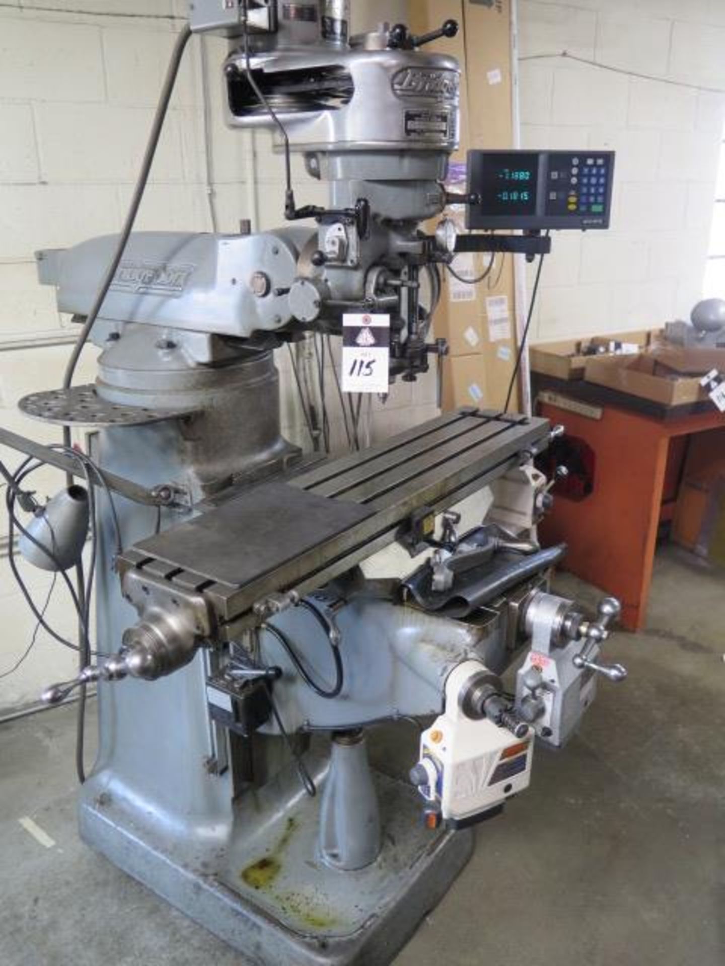 Bridgeport Vertical Mill s/n 160230 w/ Acu-Rite Programmable DRO, 1Hp Motor, 80-2720 RPM, SOLD AS IS - Image 3 of 13