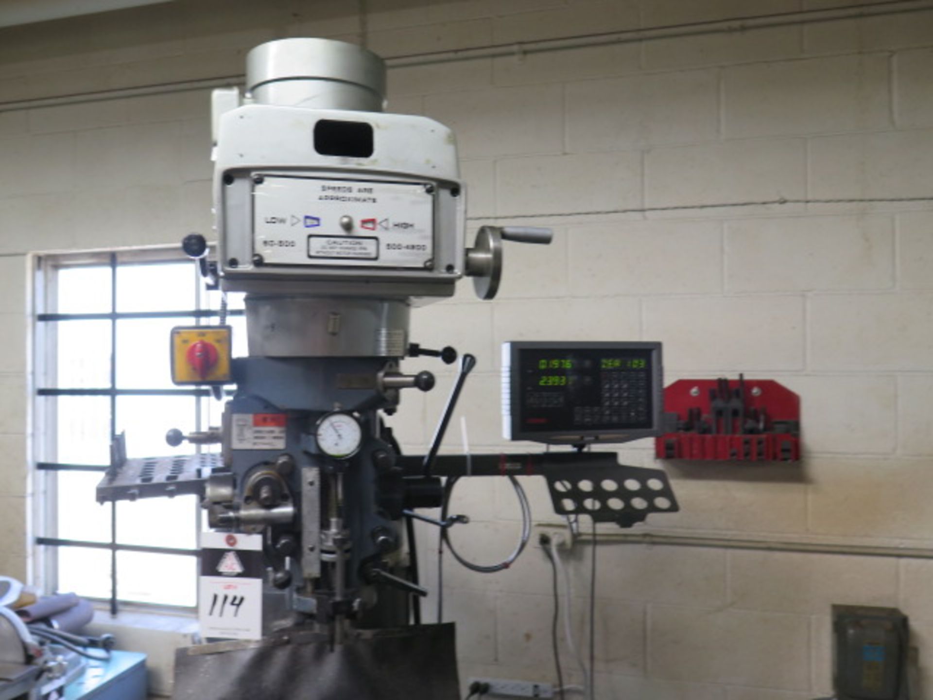 Import Vertical Mill s/n F050909 w/ Contour SDS2MS Prog DRO, 3Hp Motor, 60-4200 Dial, SOLD AS IS - Image 3 of 12