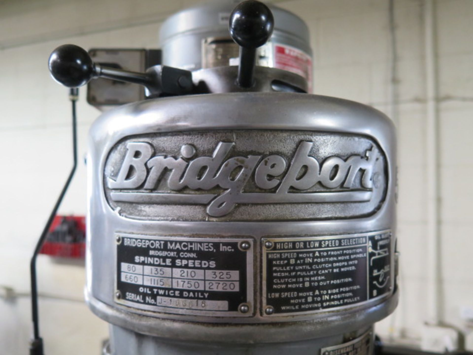 Bridgeport Vertical Mill s/n 160230 w/ Acu-Rite Programmable DRO, 1Hp Motor, 80-2720 RPM, SOLD AS IS - Image 13 of 13