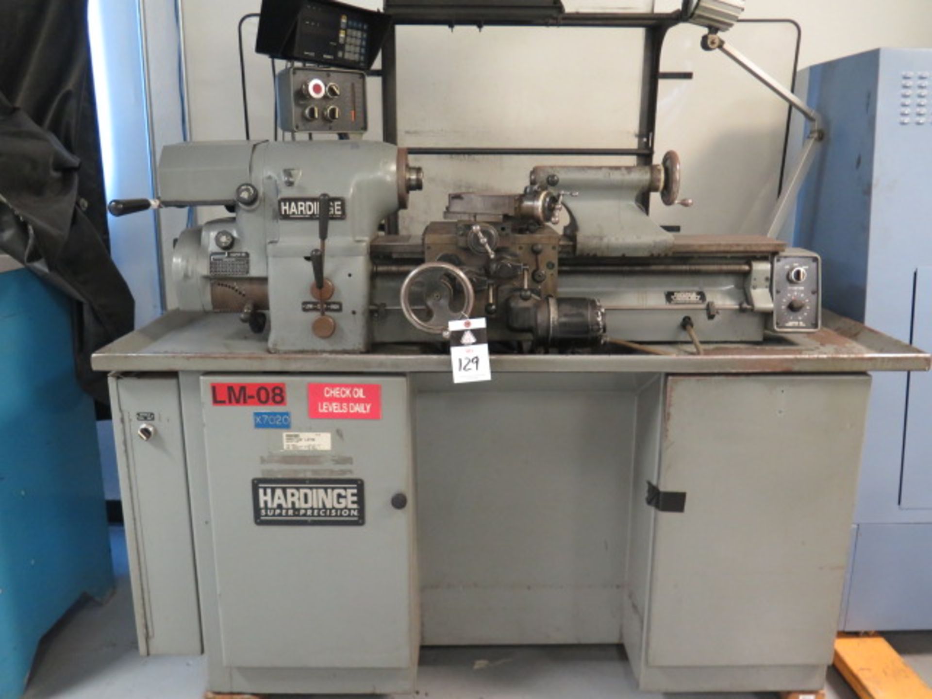 Hardinge HLV-H Wide Bed Tool Room Lathe s/n HLV-H-7583-T w/ Sony LH52 Programmable DRO, SOLD AS IS