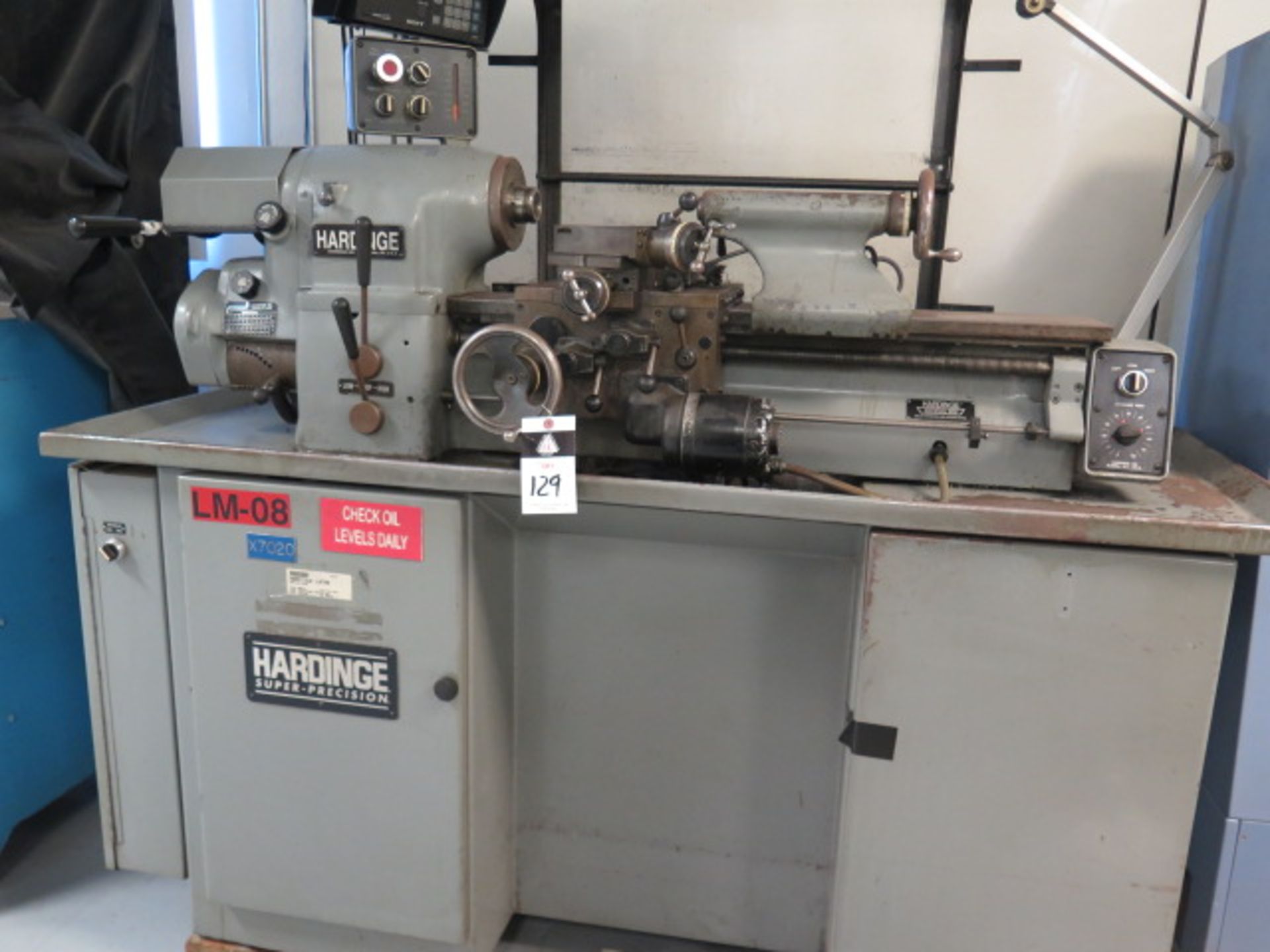 Hardinge HLV-H Wide Bed Tool Room Lathe s/n HLV-H-7583-T w/ Sony LH52 Programmable DRO, SOLD AS IS - Image 3 of 15