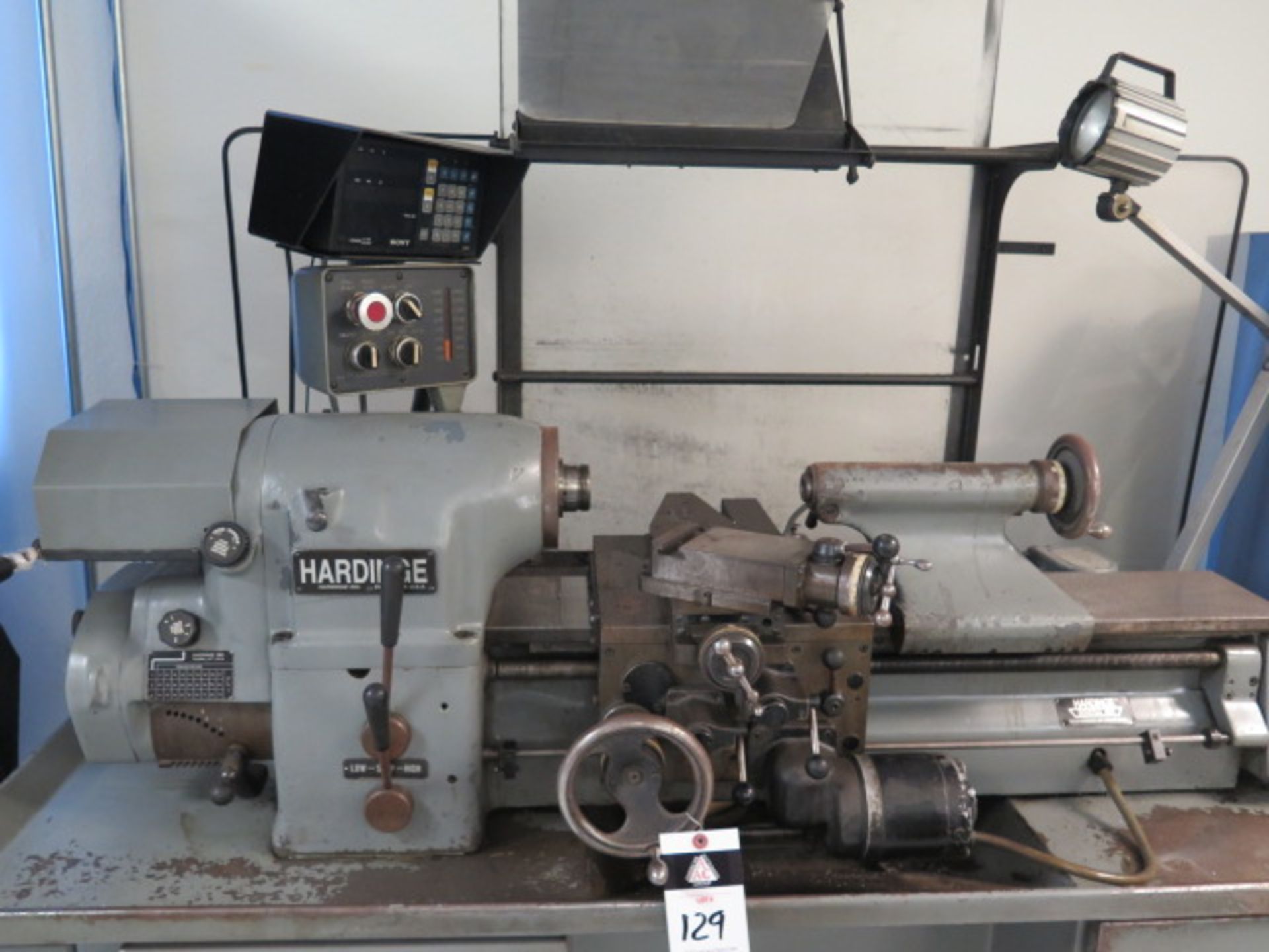 Hardinge HLV-H Wide Bed Tool Room Lathe s/n HLV-H-7583-T w/ Sony LH52 Programmable DRO, SOLD AS IS - Image 4 of 15