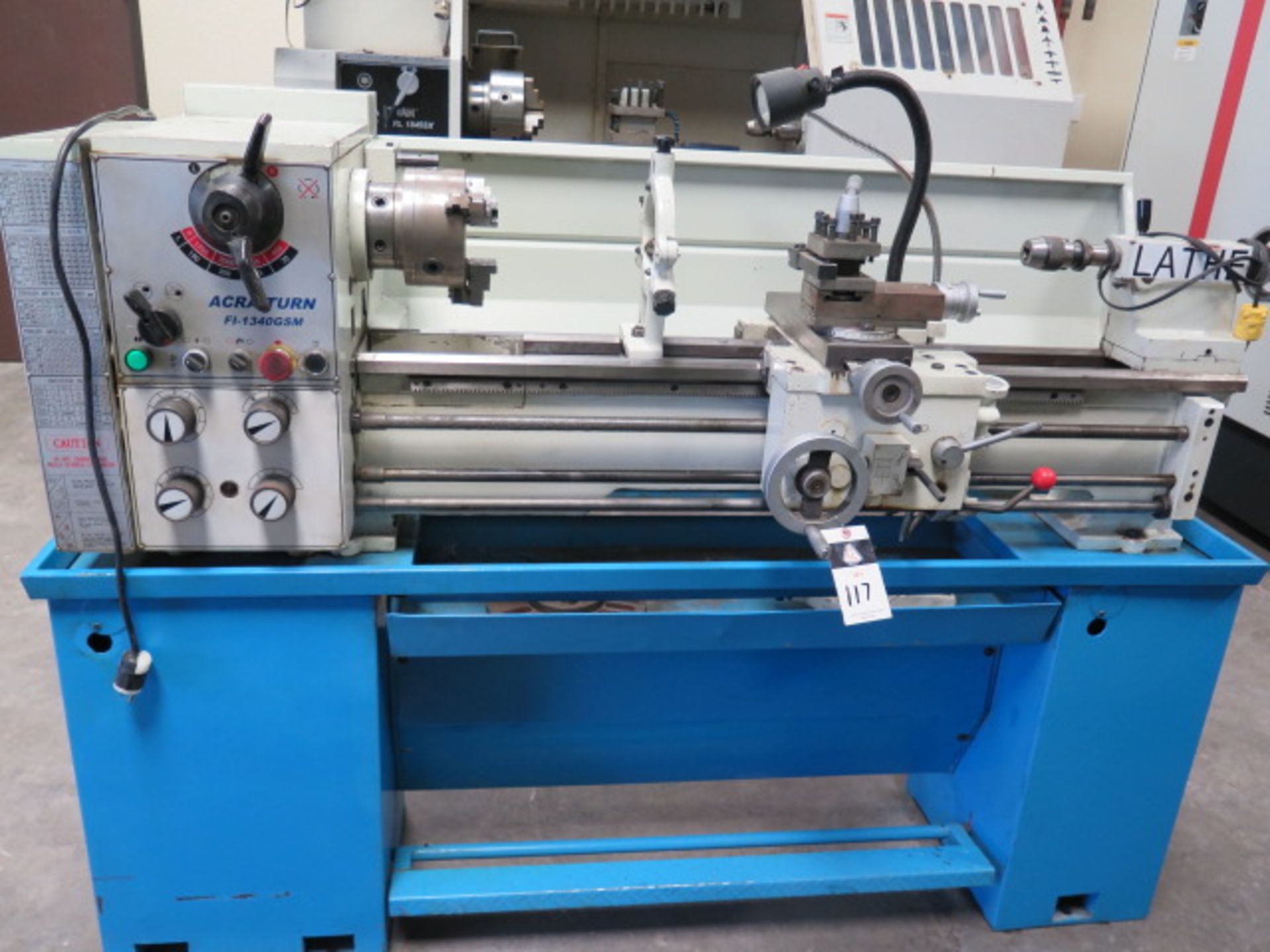 Acra Turn FI-1340 GSM 13" x 40" Geared Gap Bed Lathe w/ 70-2000 RPM, Inch/mm Threading, SOLD AS IS
