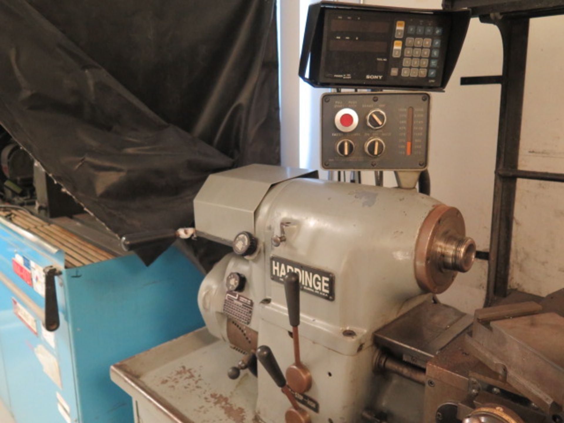 Hardinge HLV-H Wide Bed Tool Room Lathe s/n HLV-H-7583-T w/ Sony LH52 Programmable DRO, SOLD AS IS - Image 5 of 15