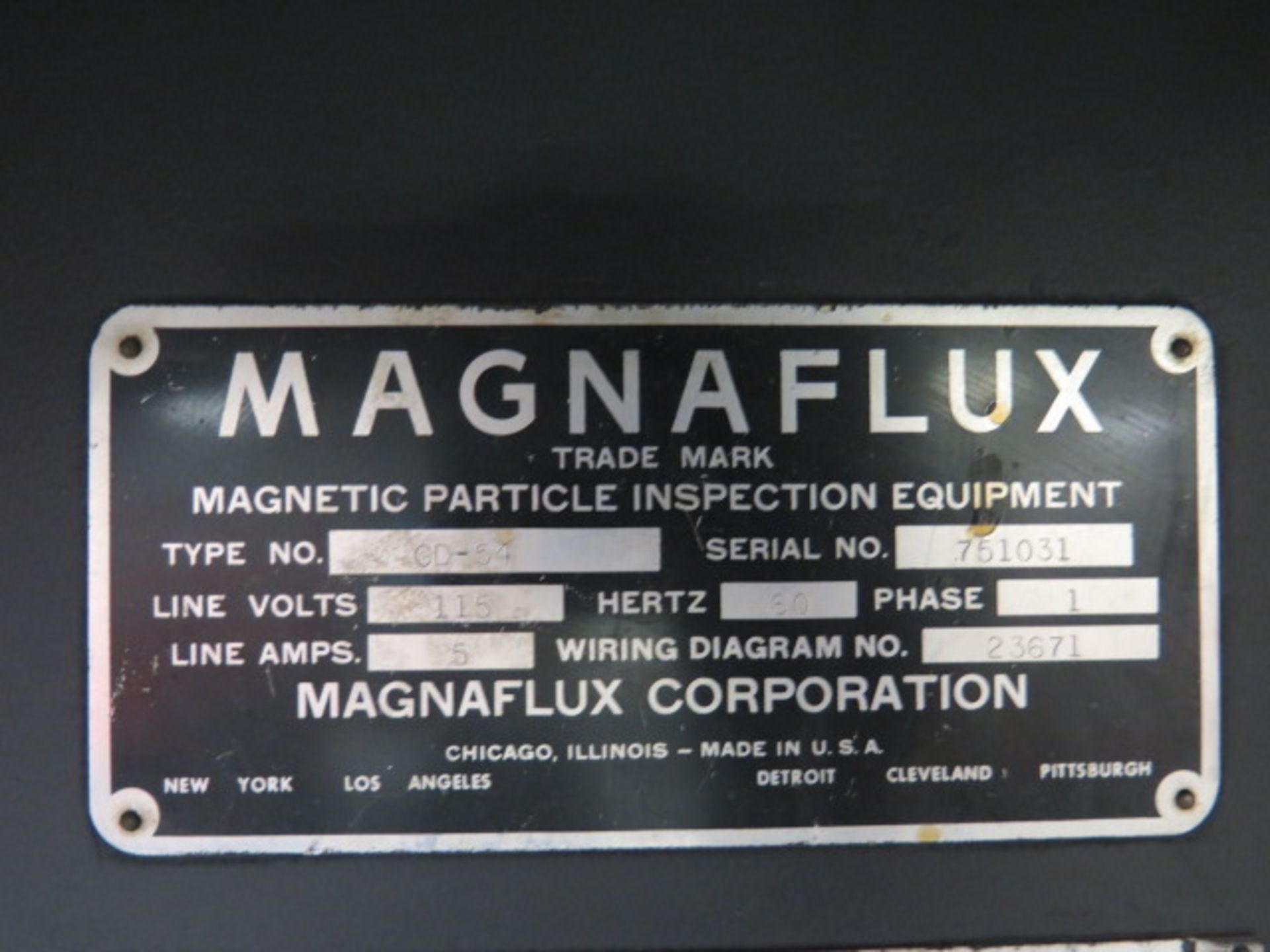 Magnaflux 11-700 Magnetic Particle Inspection s/n 751045 w/ 12” Coil ID, 54” Max Length, SOLD AS IS - Image 13 of 13