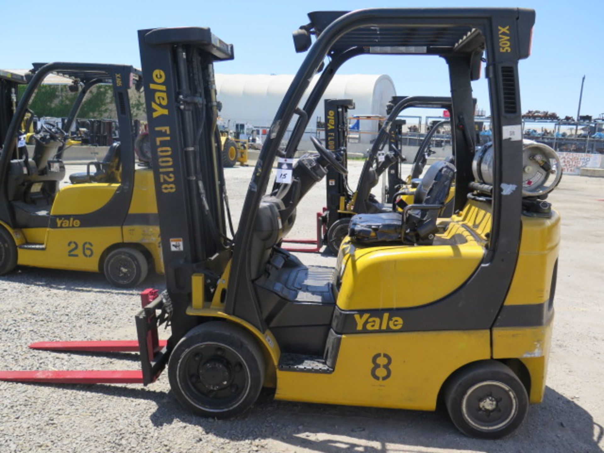 2012 Yale GLC050VXNVSE083 5000 Lb LPG Forklift s/n A910V17105J w/ 3-Stage, SS, 189” Lift, SOLD AS IS