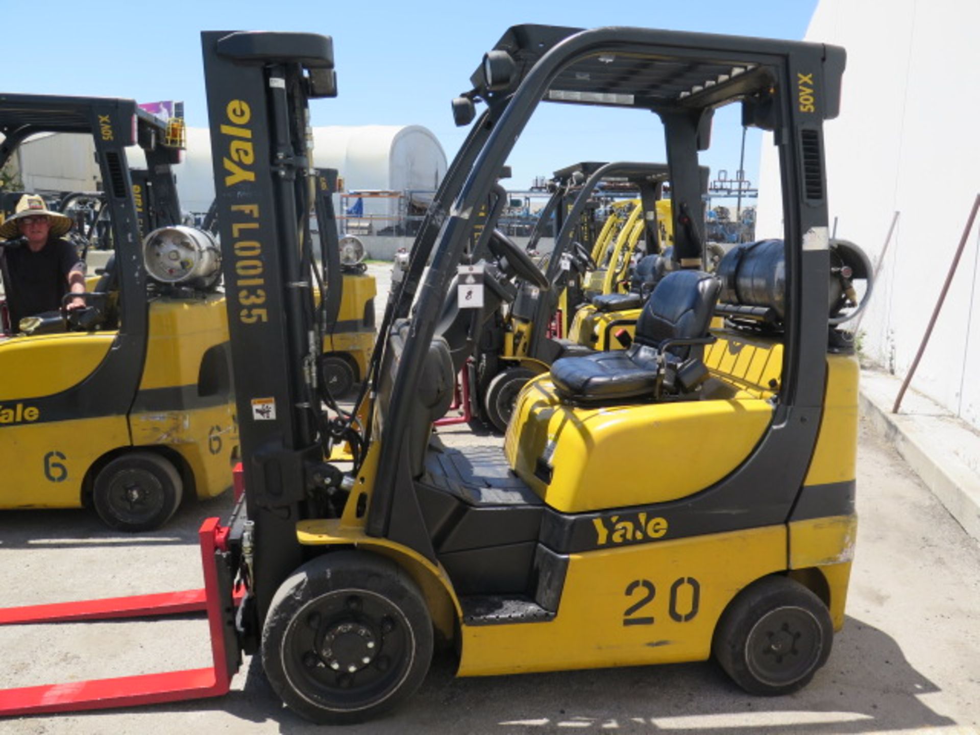 2012 Yale GLC050VXNVSE083 5000 Lb LPG Forklift s/n A910V17191J w/ 3-Stage,SS, 189” Lift, SOLD AS IS