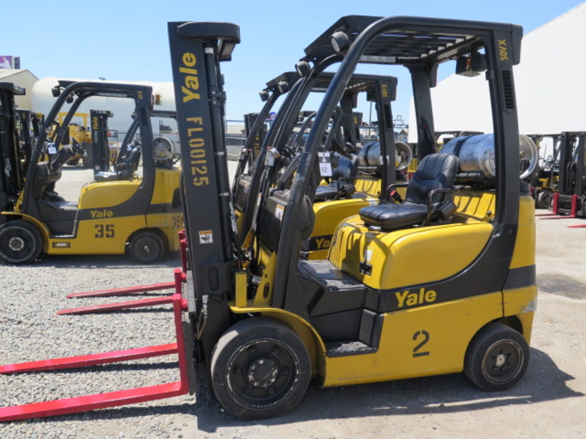 2012 Yale GLC050VXNVSE083 5000 Lb LPG Forklift s/n A910V17098J w/ 3-Stage, SS 189” Lift, SOLD AS IS