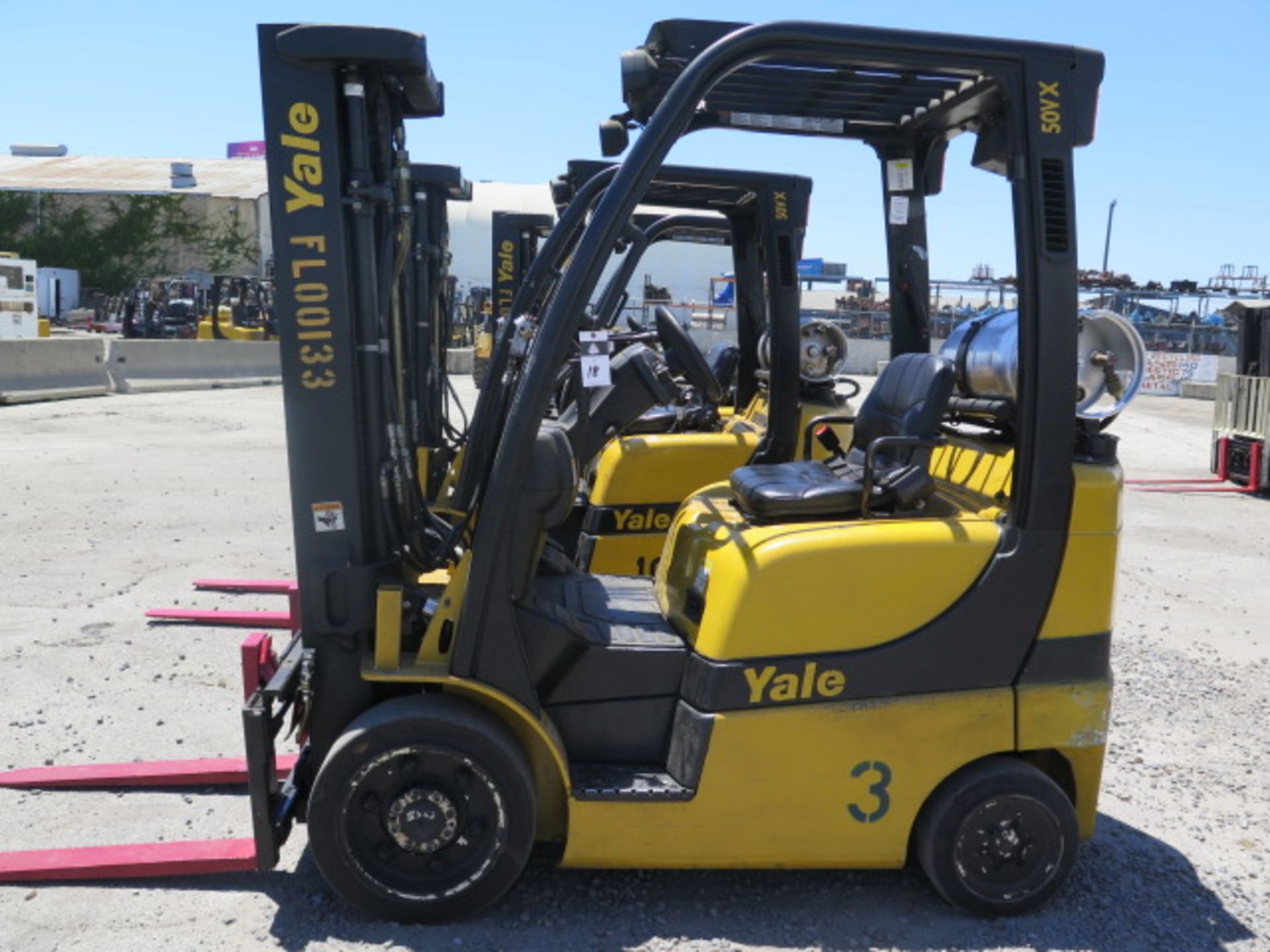2012 Yale GLC050VXNVSE083 5000 Lb LPG Forklift s/n A910V17099J w/ 3-Stage, SS, 189” Lift, SOLD AS IS