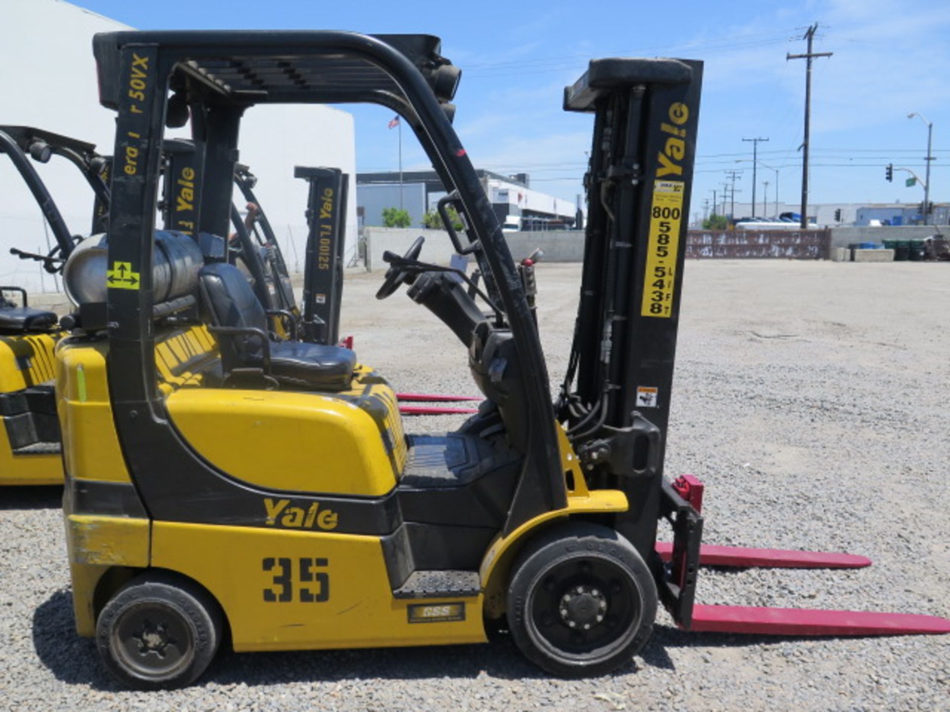 2013 Yale GLC050VXNVSE083 5000 Lb LPG Forklift s/n A910V20158K w/ 3-Stage, SS, 189” Lift, SOLD AS IS - Image 3 of 19