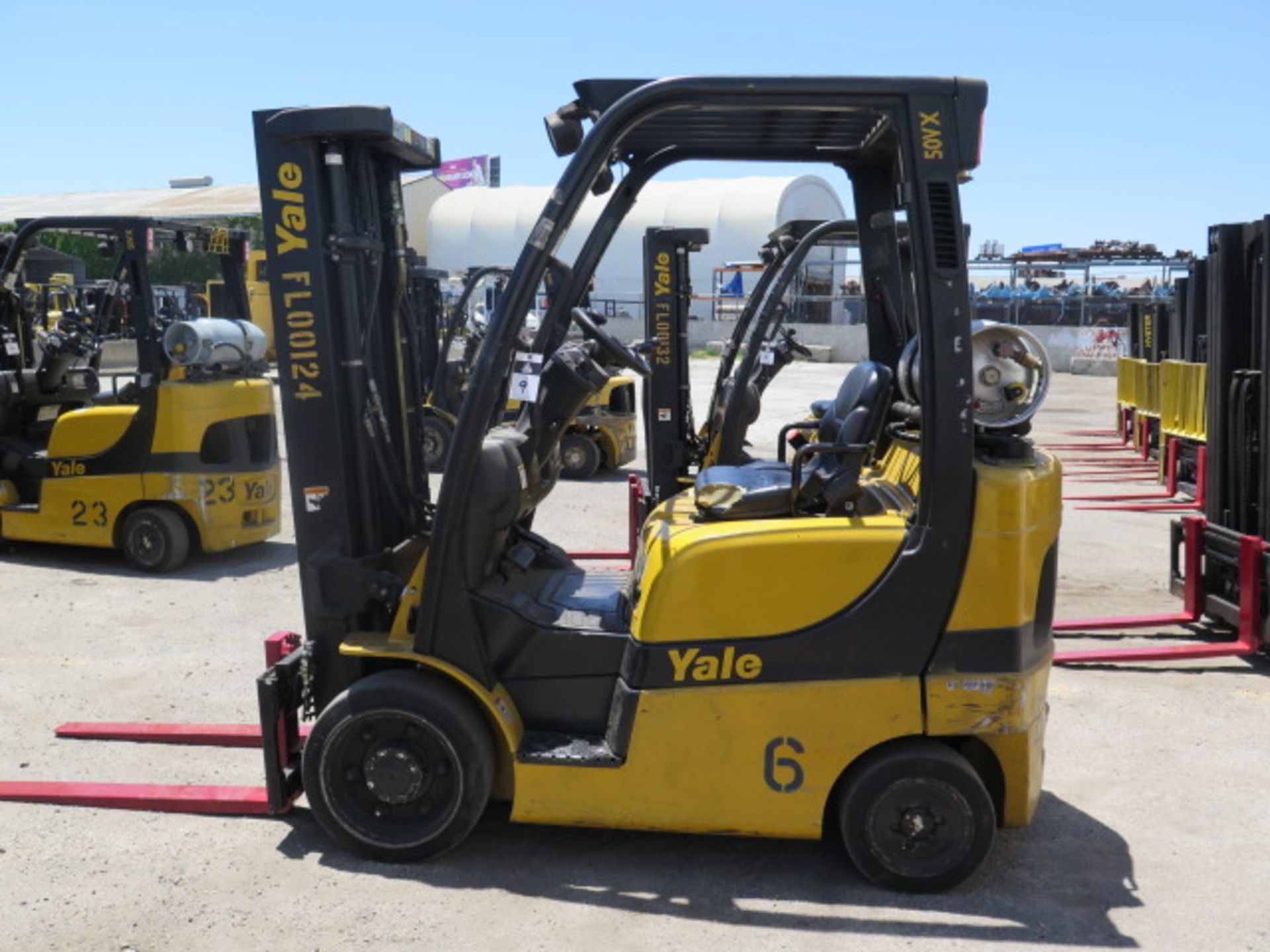 2012 Yale GLC050VXNVSE083 5000 Lb LPG Forklift s/n A910V17097J w/ 3-Stage, 189” Lift, SOLD AS IS