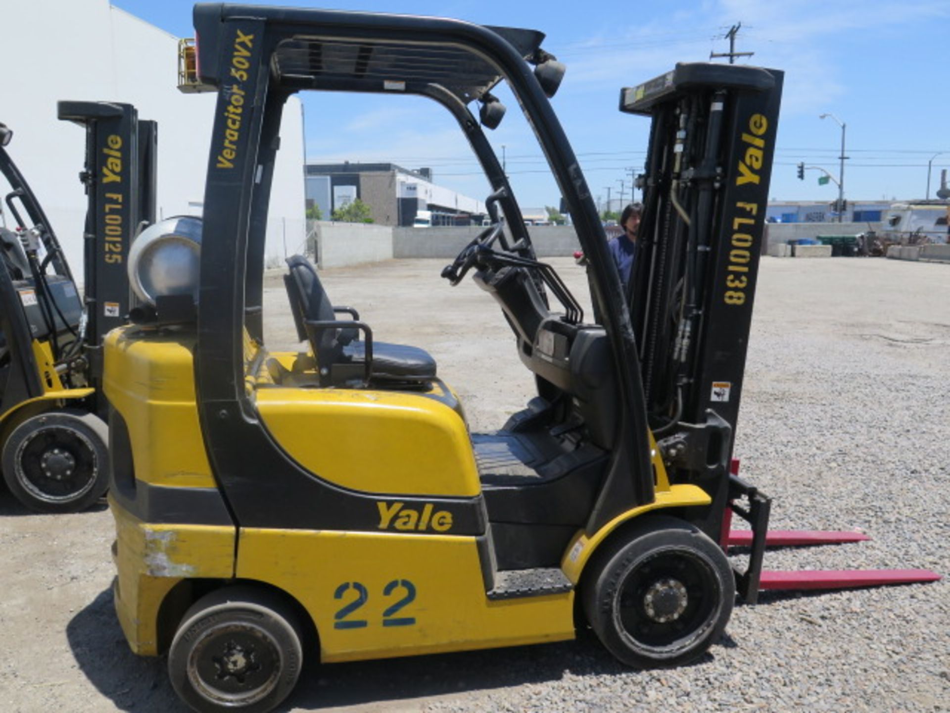 2012 Yale GLC050VXNVSE083 5000 Lb LPG Forklift s/n A910V17193J w/ 3-Stage, SS 189” Lift, SOLD AS IS