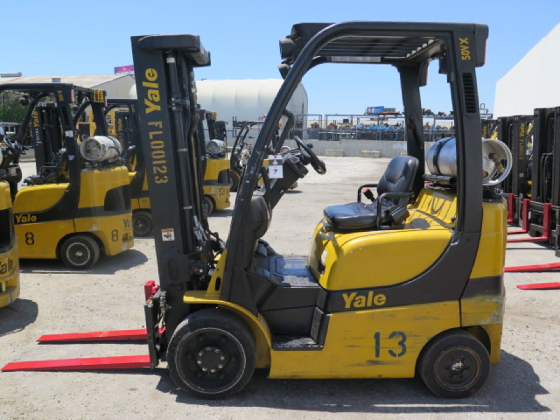2012 Yale GLC050VXNVSE083 5000 Lb LPG Forklift s/n A910V17093J w/ 3-Stage, SS, 189” Lift, SOLD AS IS