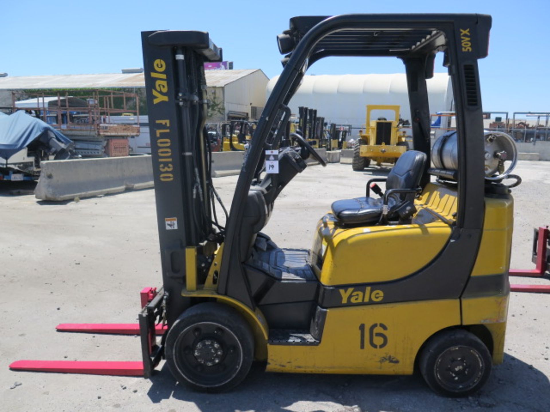 2012 Yale GLC050VXNVSE083 5000 Lb LPG Forklift s/n A910V17094J w/ 3-Stage, 189” Lift, SOLD AS IS